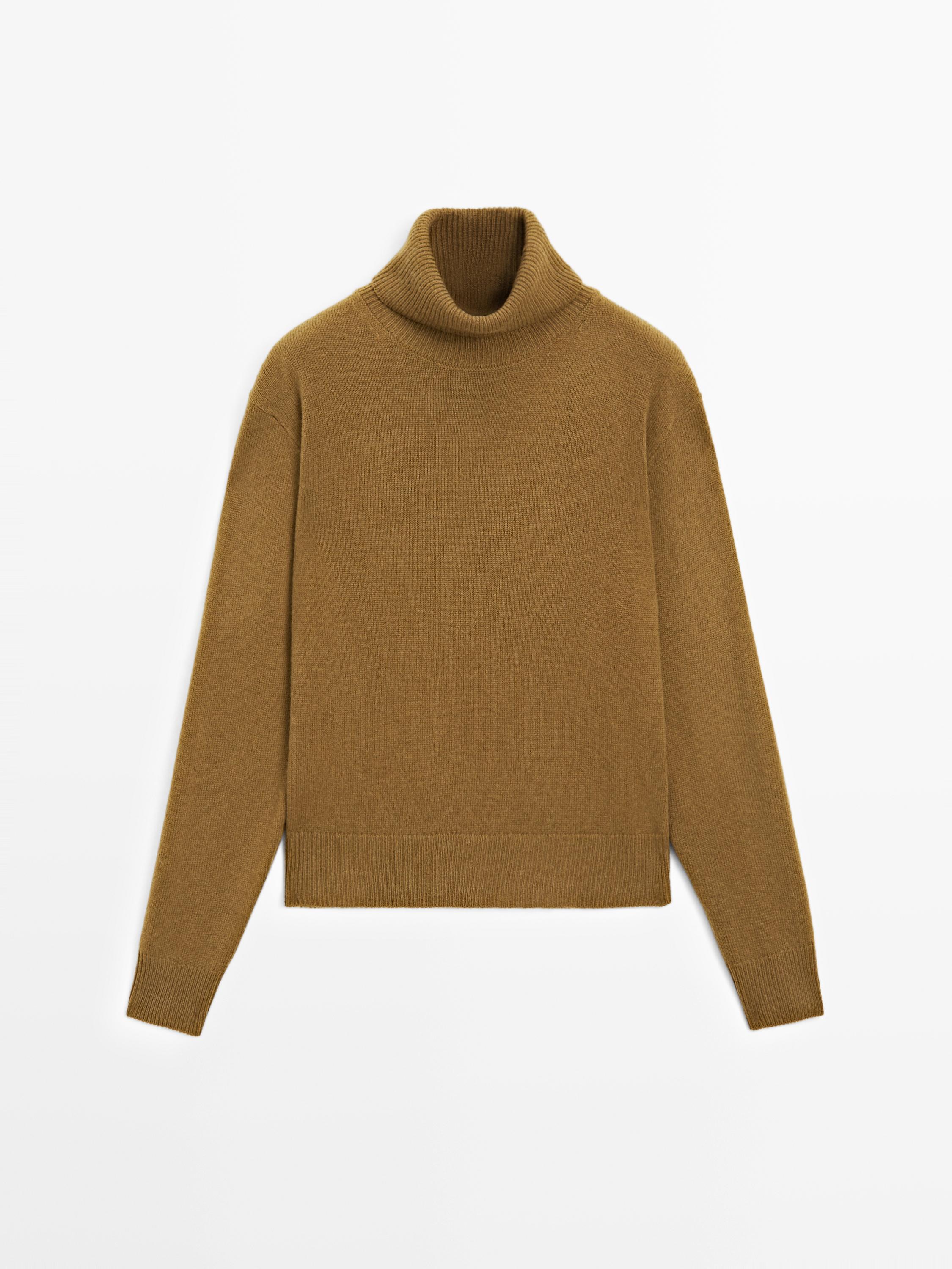 Camisola de gola alta em mistura de lã