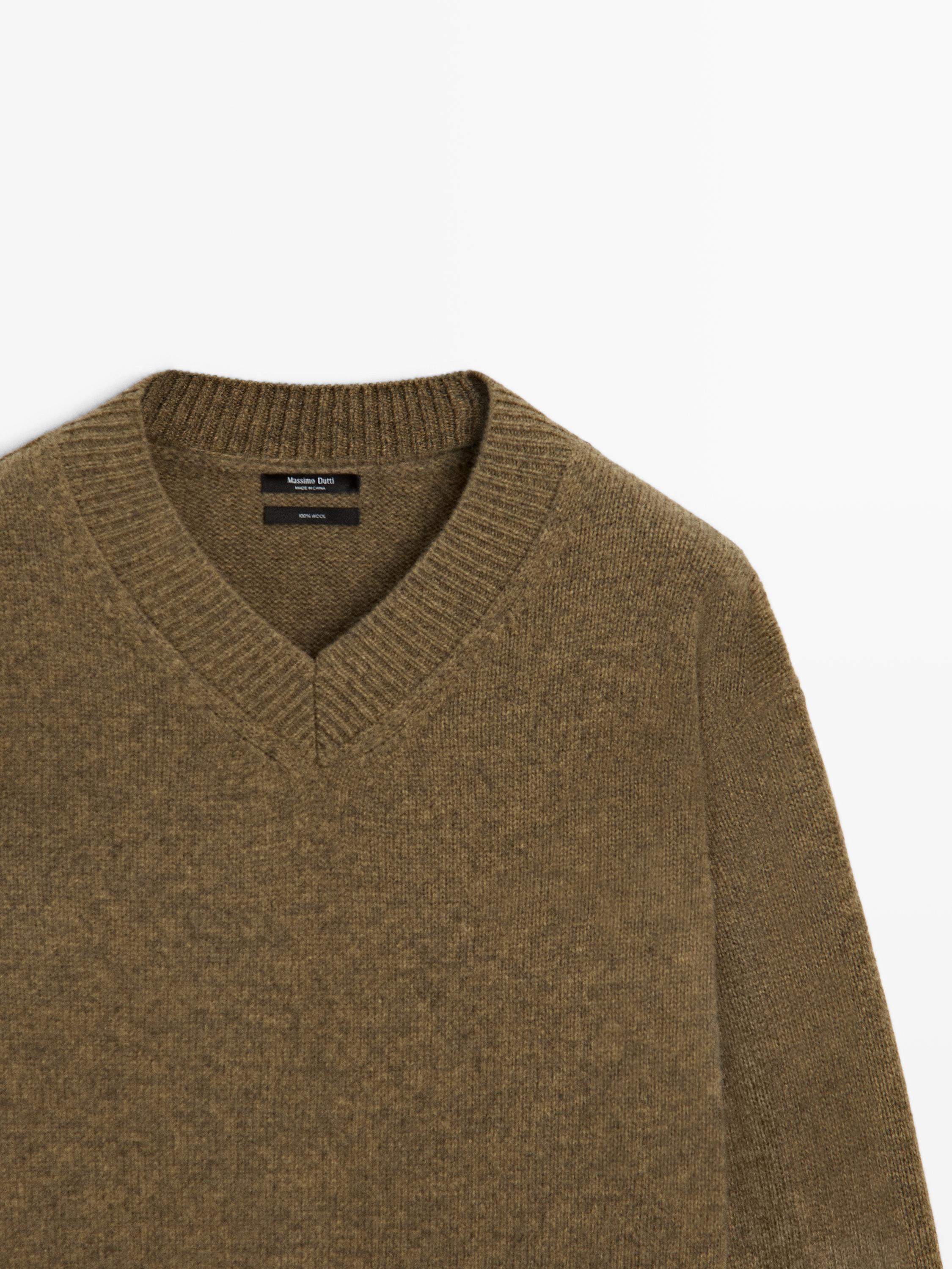 Jersey punto cuello pico lana