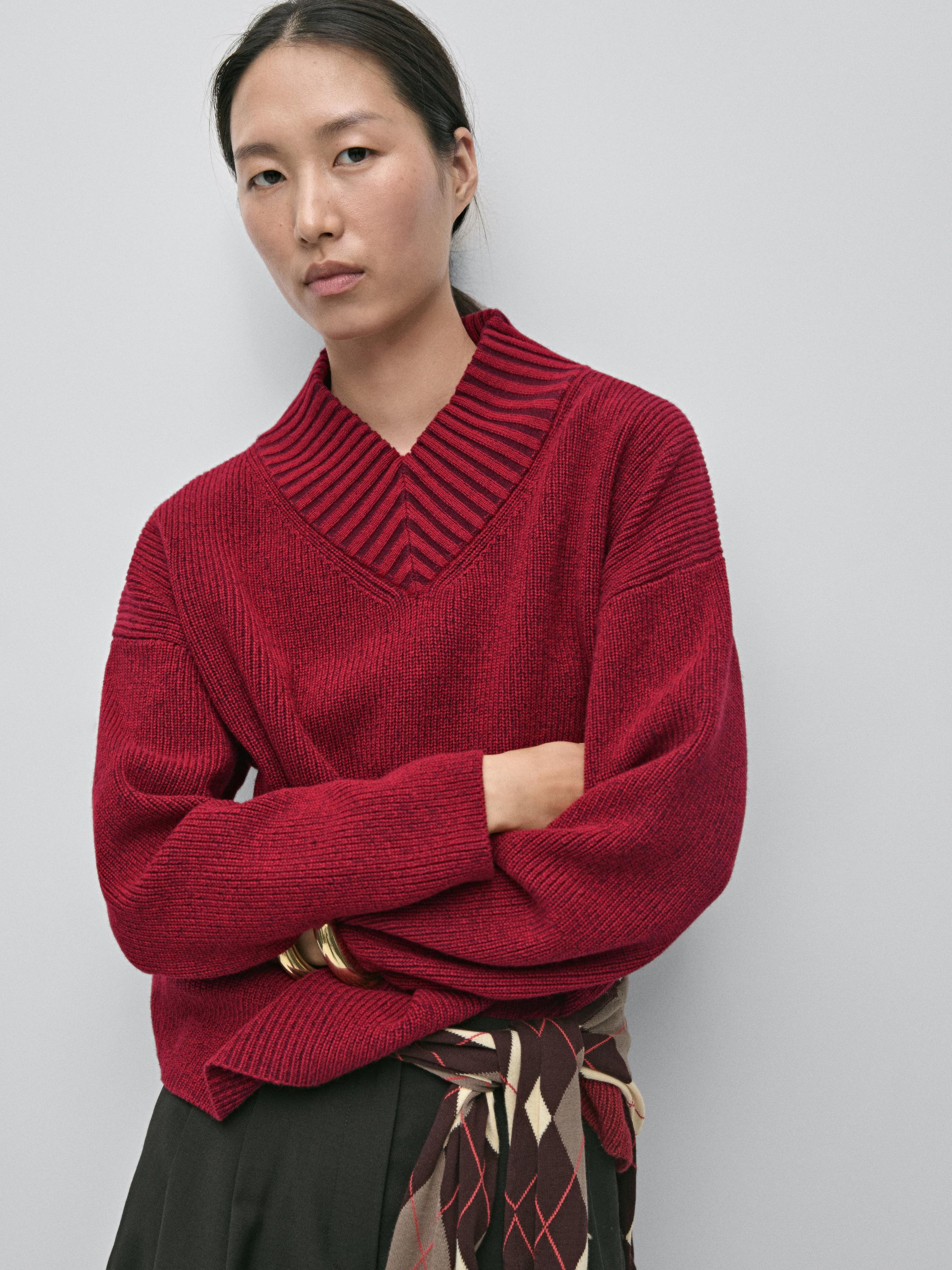 Knit wool blend sweater