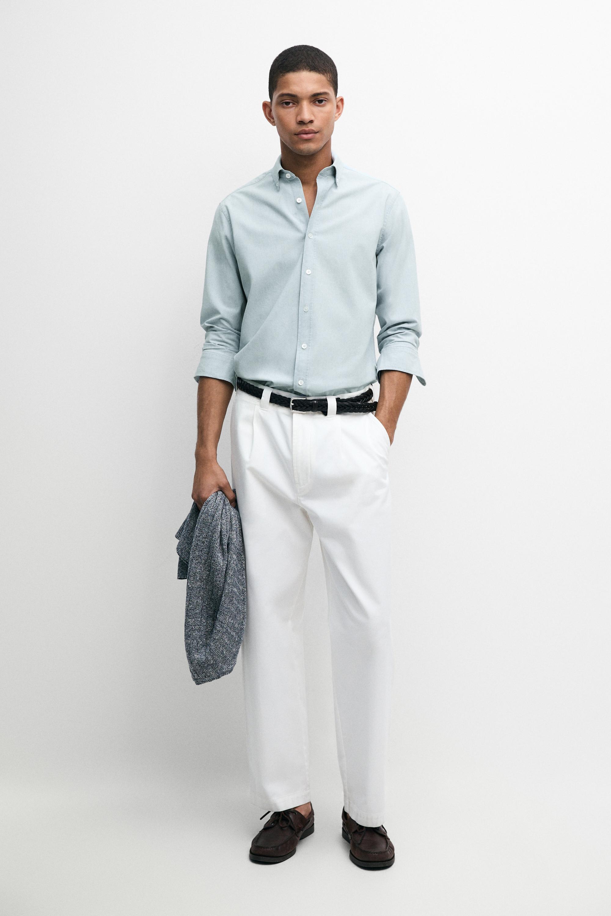 100% cotton denim shirt — SKY BLUE