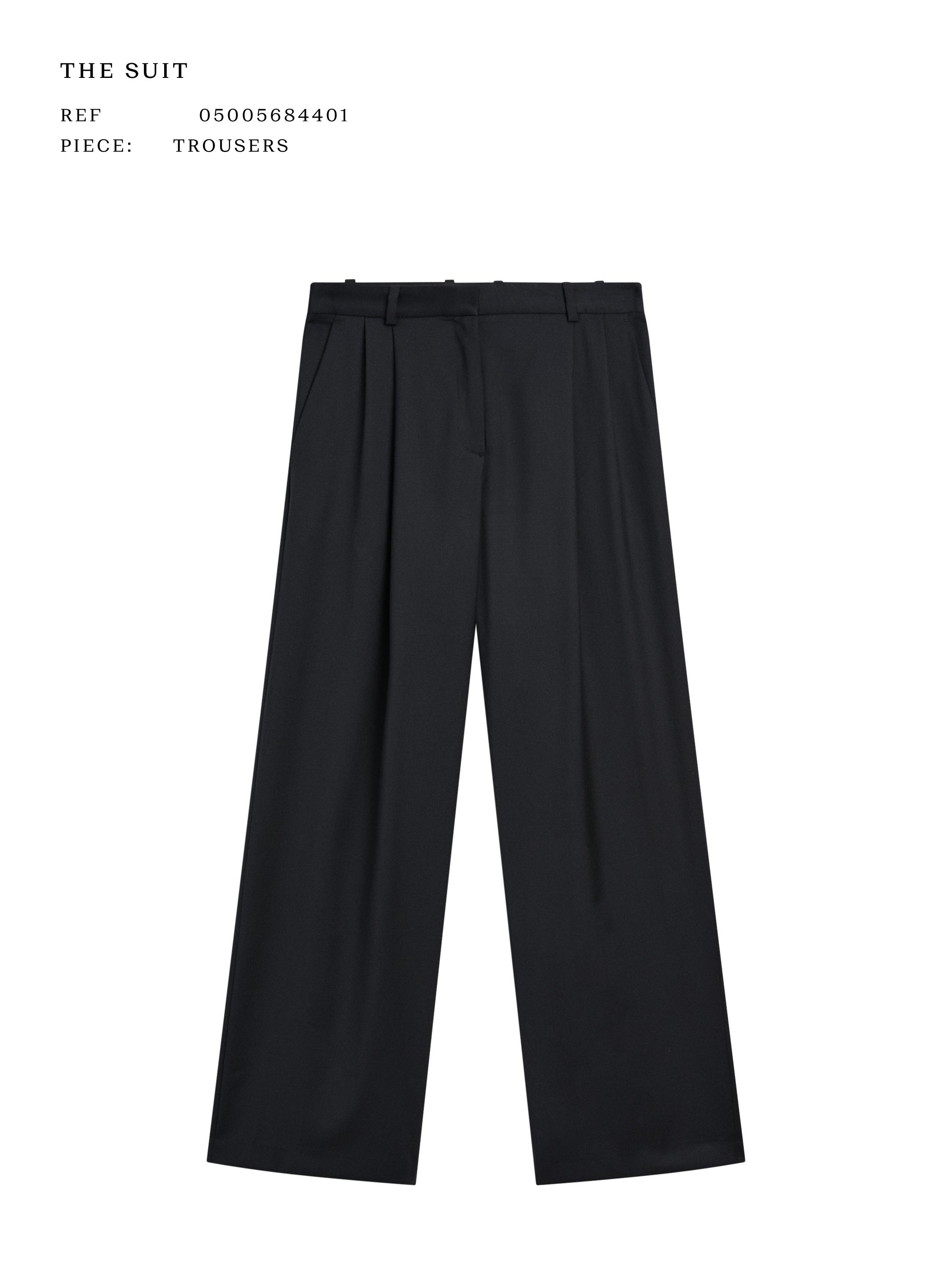 Pleated extra fine wool trousers — NAVY BLUE