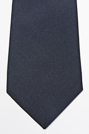 100% silk textured tie — NAVY BLUE 2