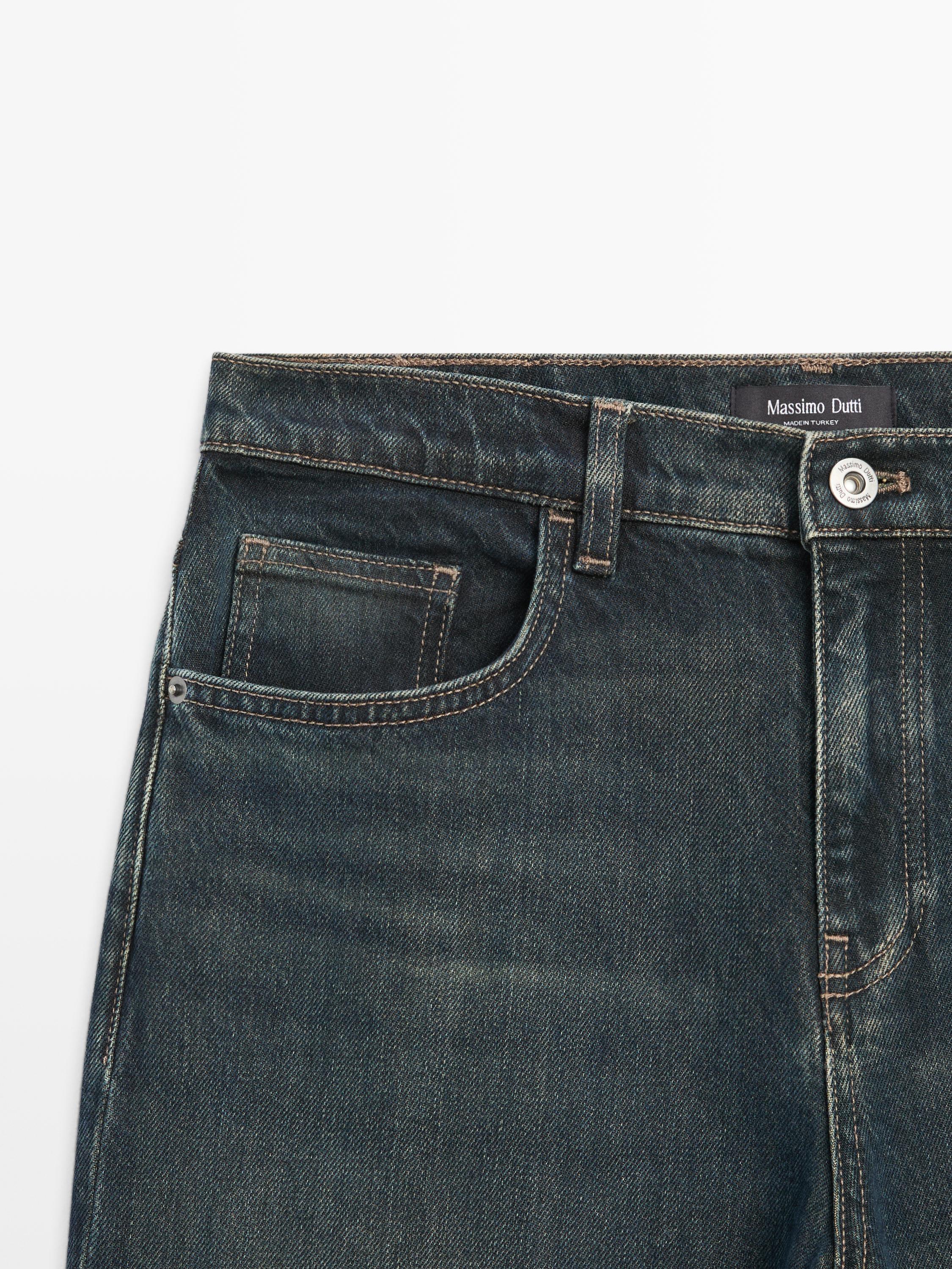 Mid-rise bell bottom jeans — Dark blue