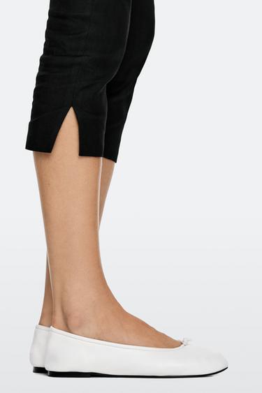 Leather knot ballet flat — WHITE 4