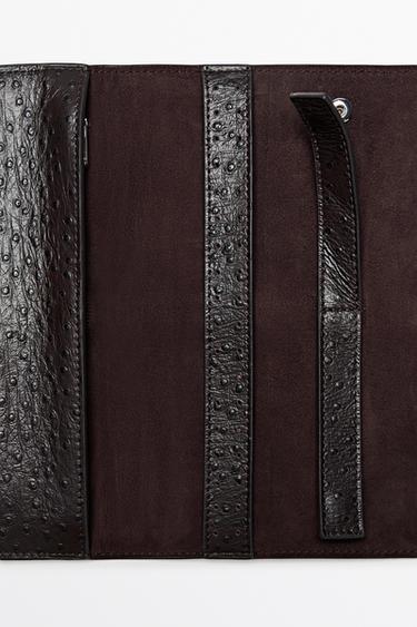 Textured nappa leather jewelry case — BROWN 4