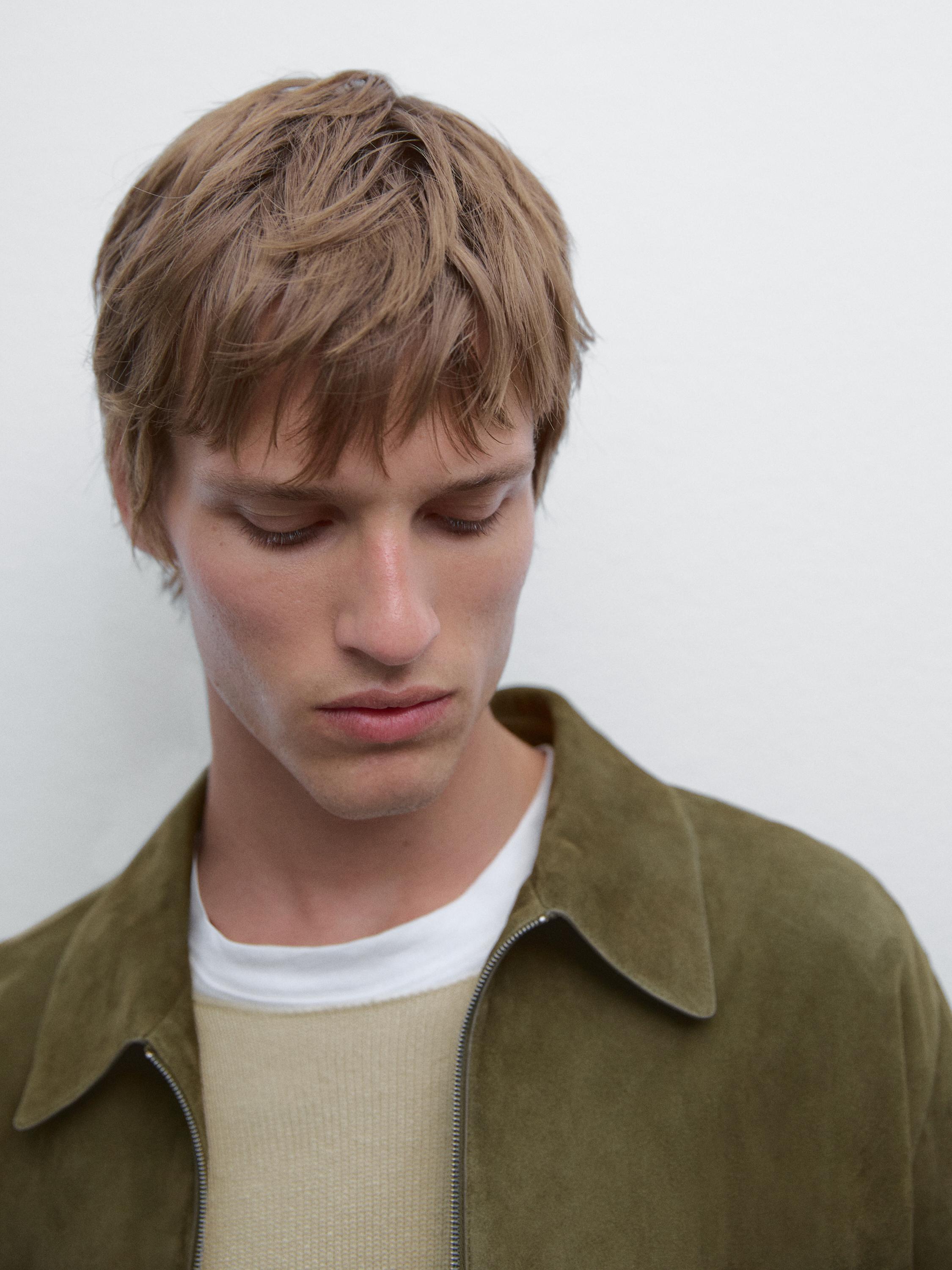Suede leather jacket