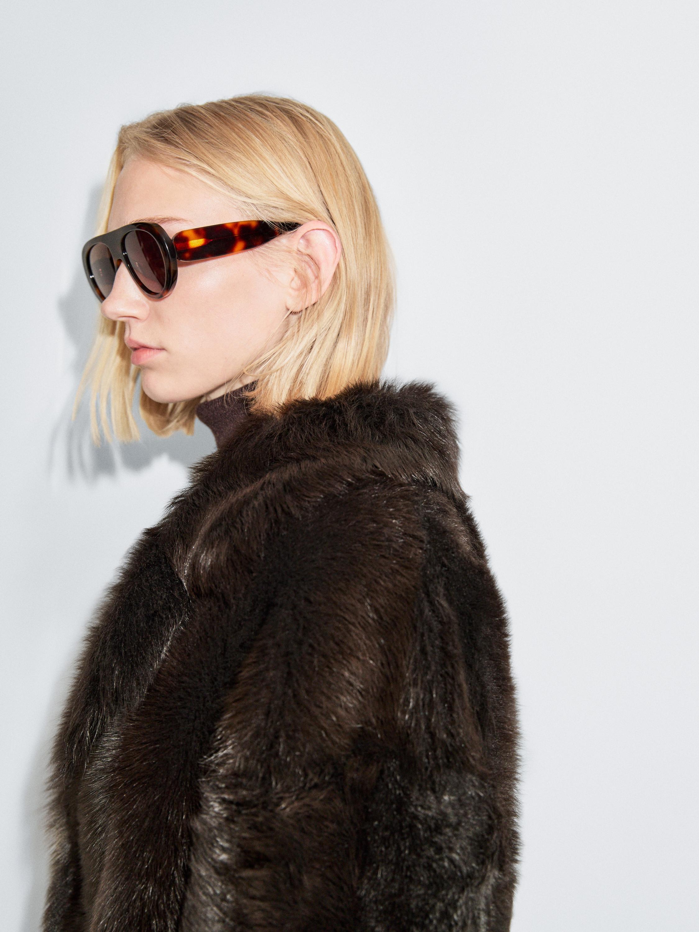 Long lambskin coat