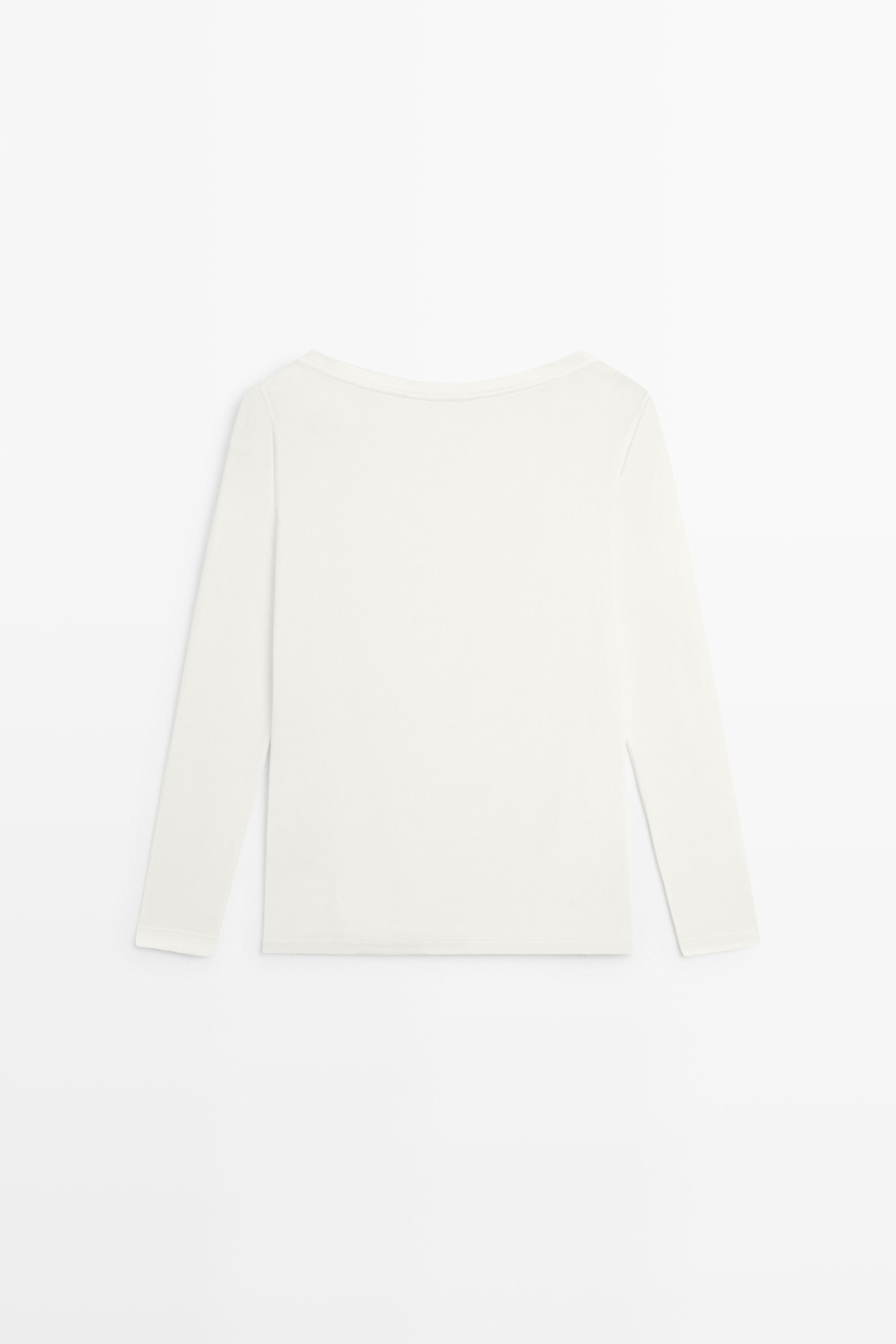 Long sleeve T-shirt - STUDIO — CREAM