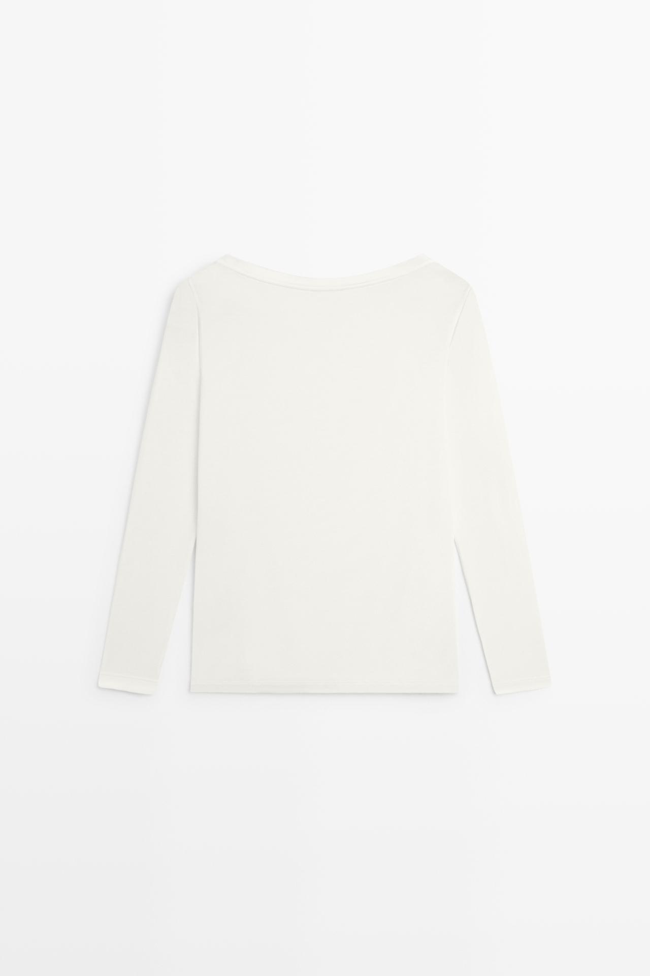 Long sleeve T-shirt - STUDIO — CREAM