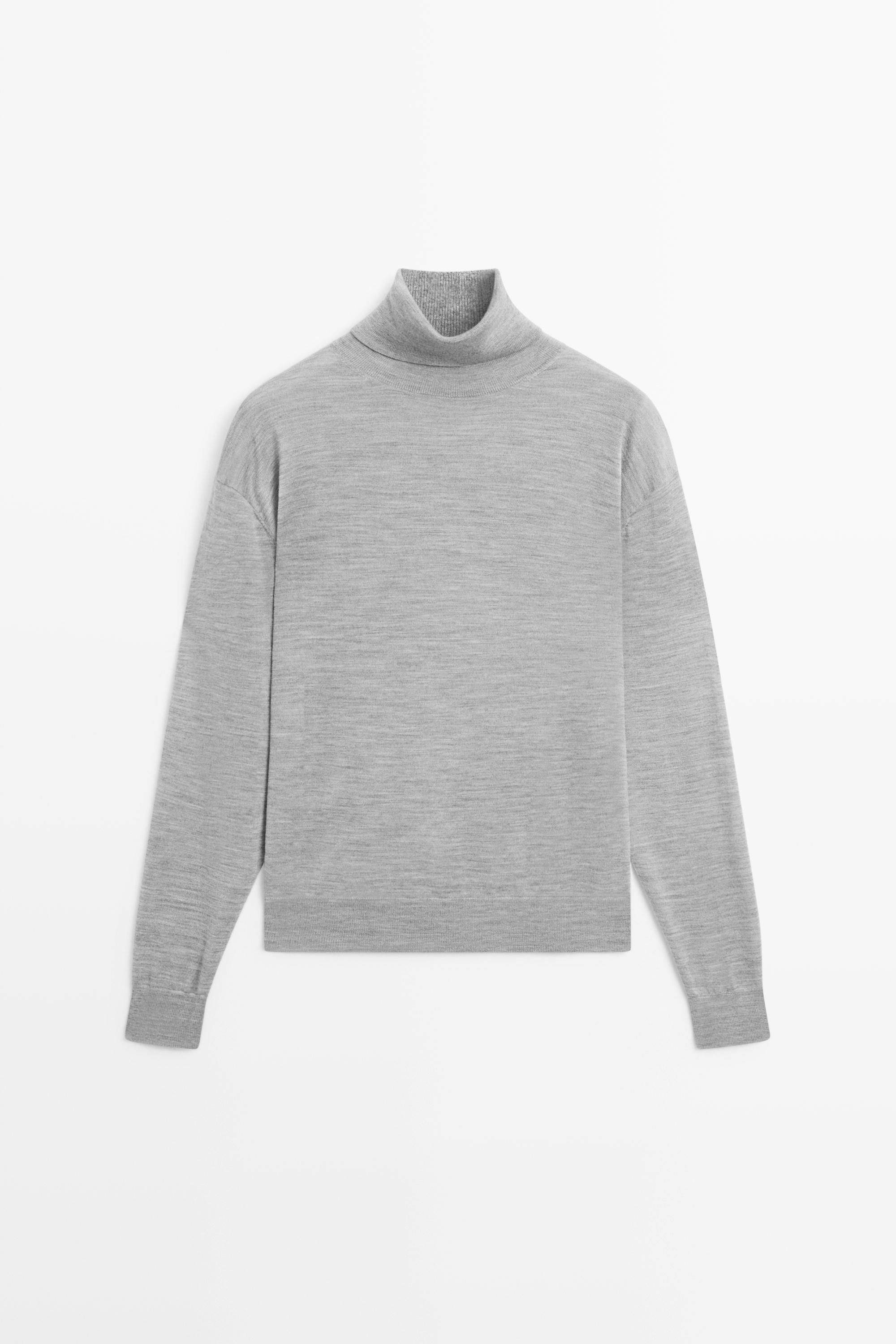 100% wool turtleneck knit sweater