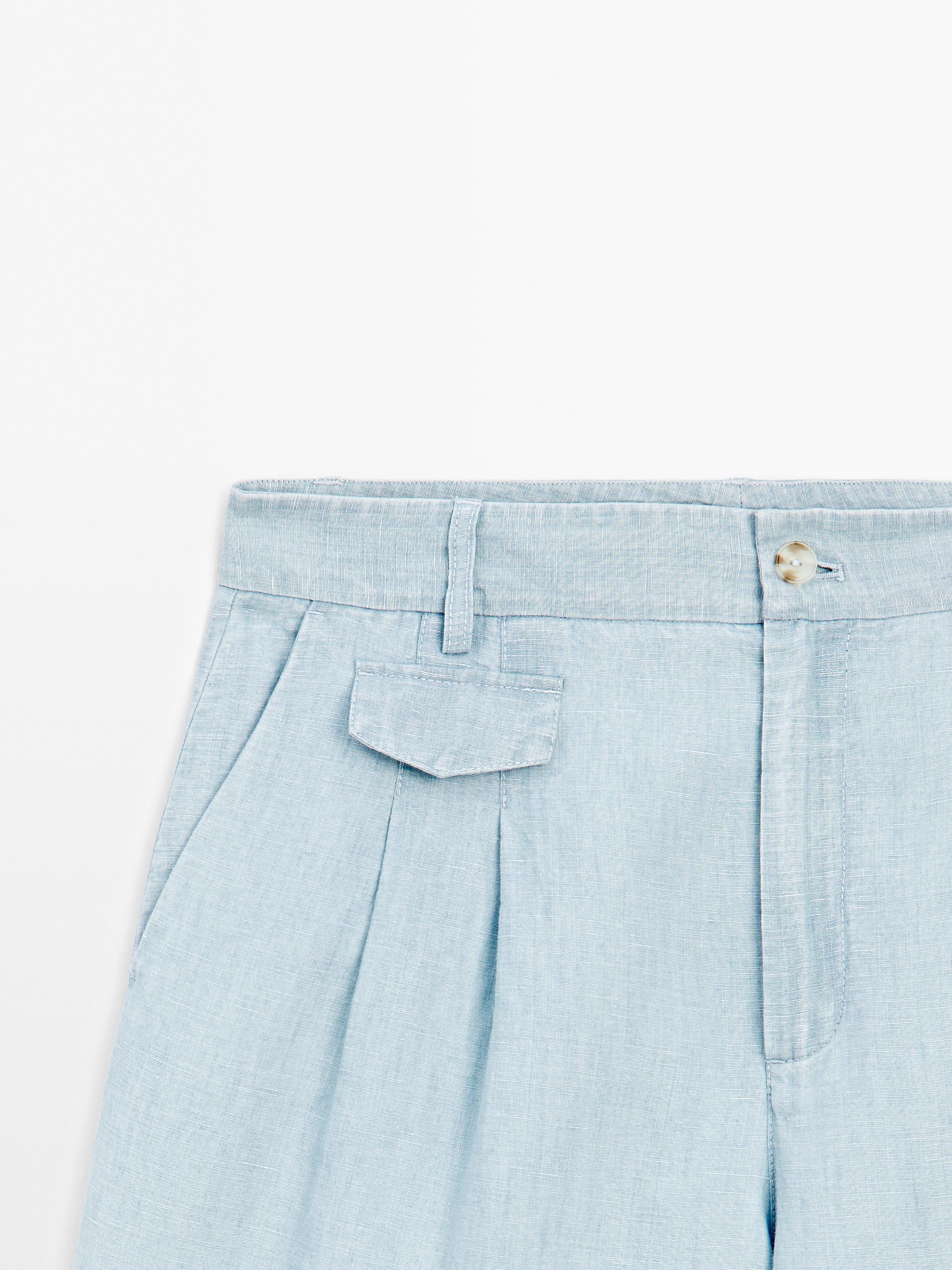 Flowing cotton blend jeans
