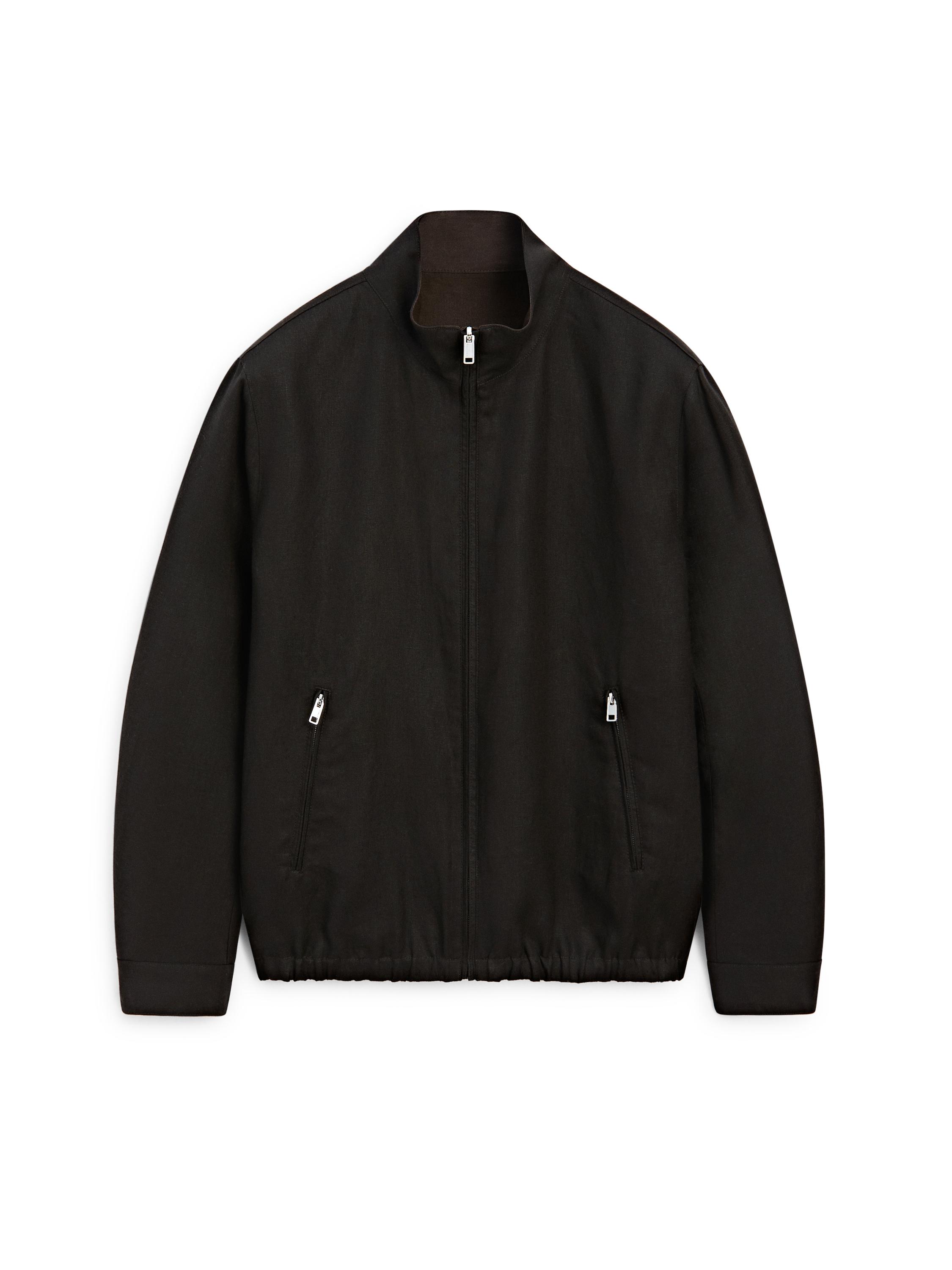 Reversible linen jacket — BLACK