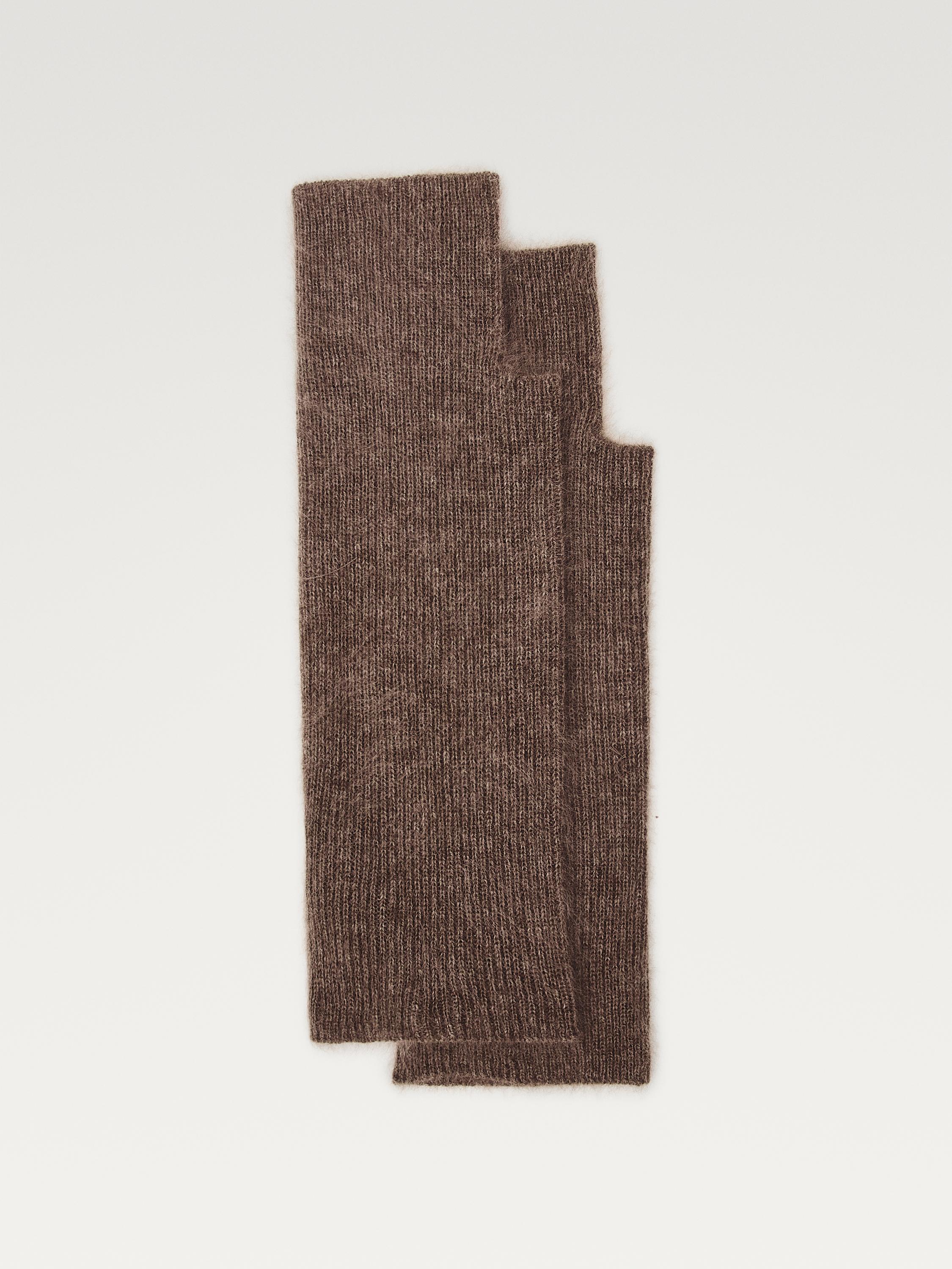 Long knit 100% cashmere mittens