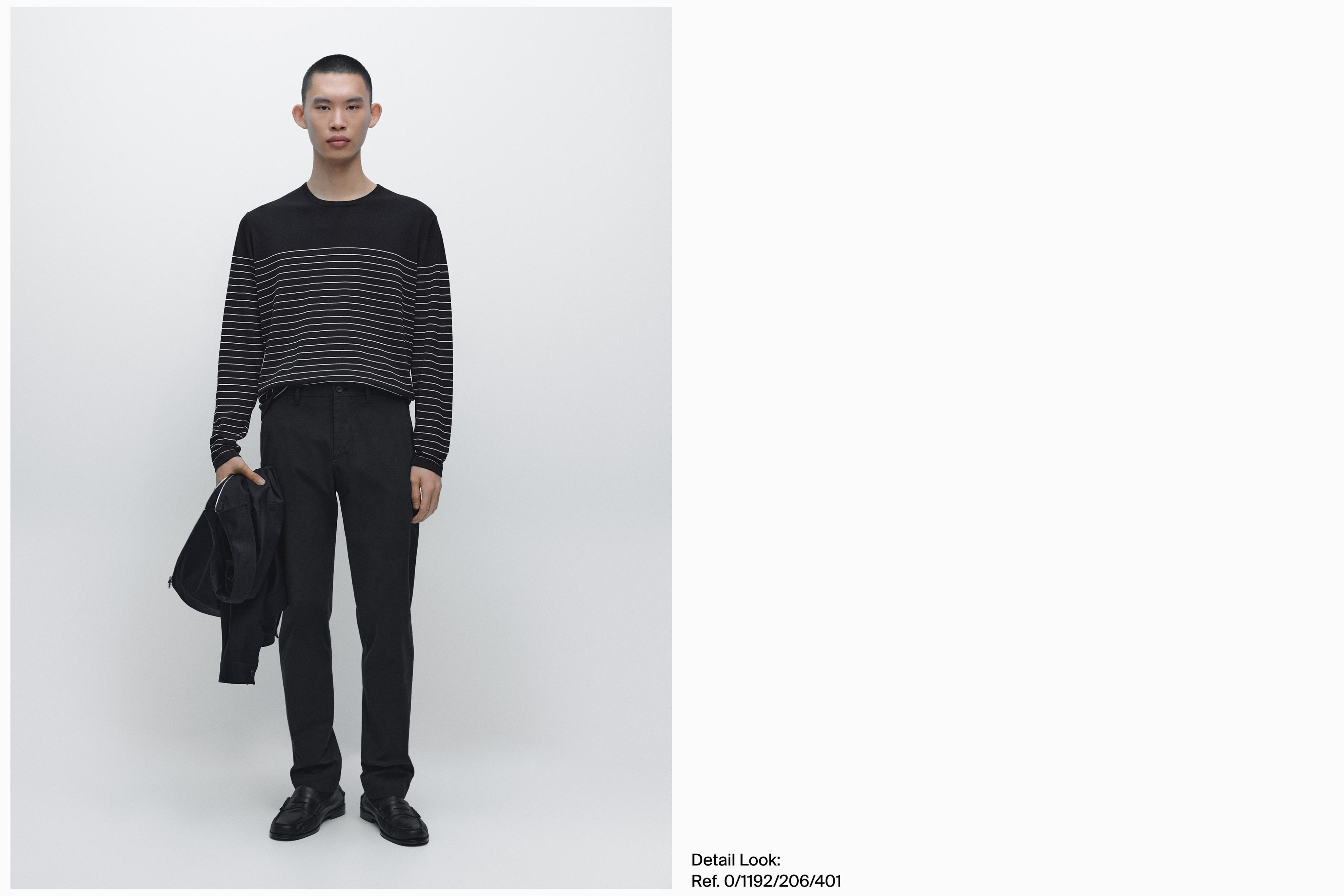 Striped crew neck sweater — NAVY BLUE