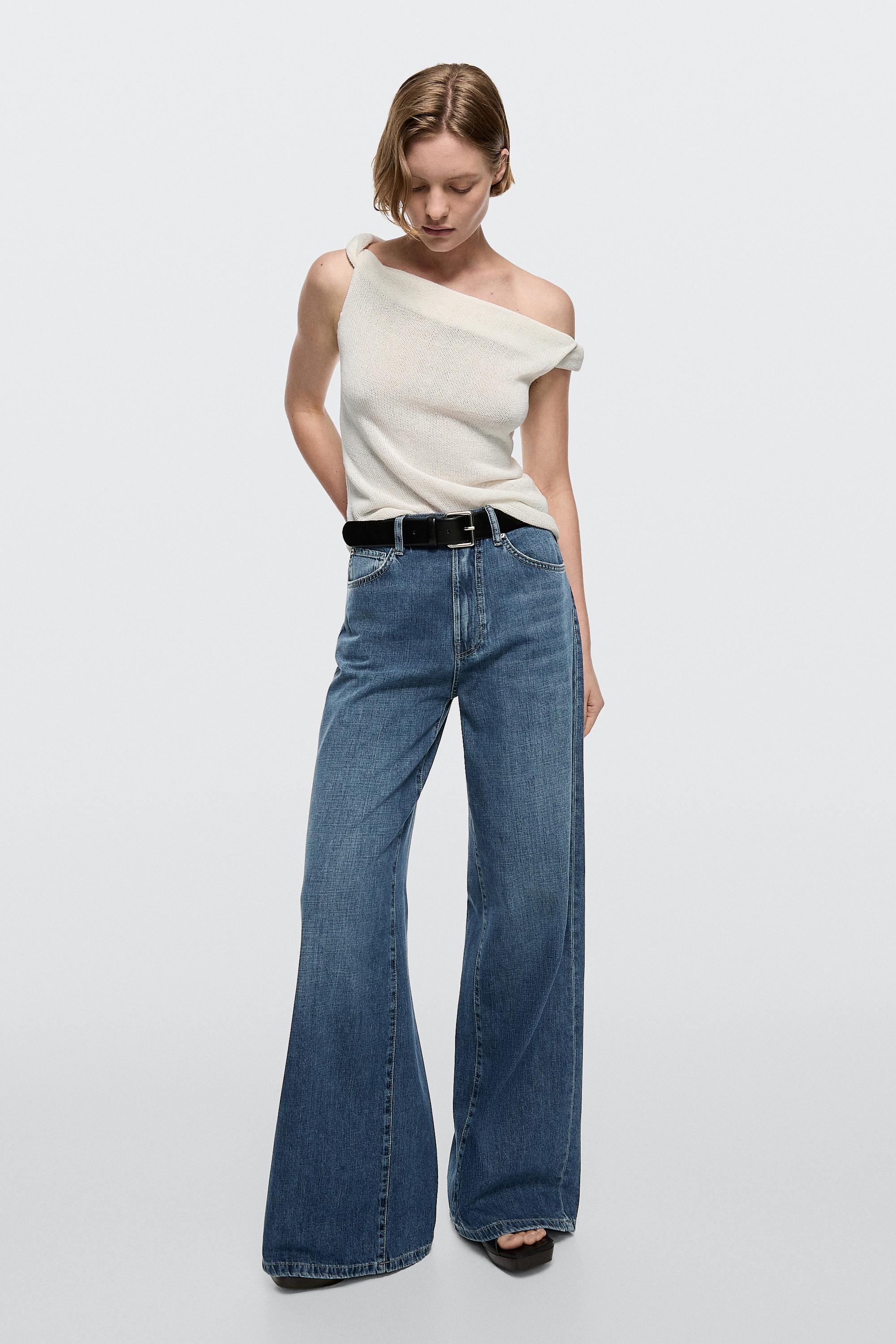 High-waist wide-leg jeans — MEDIUM BLUE
