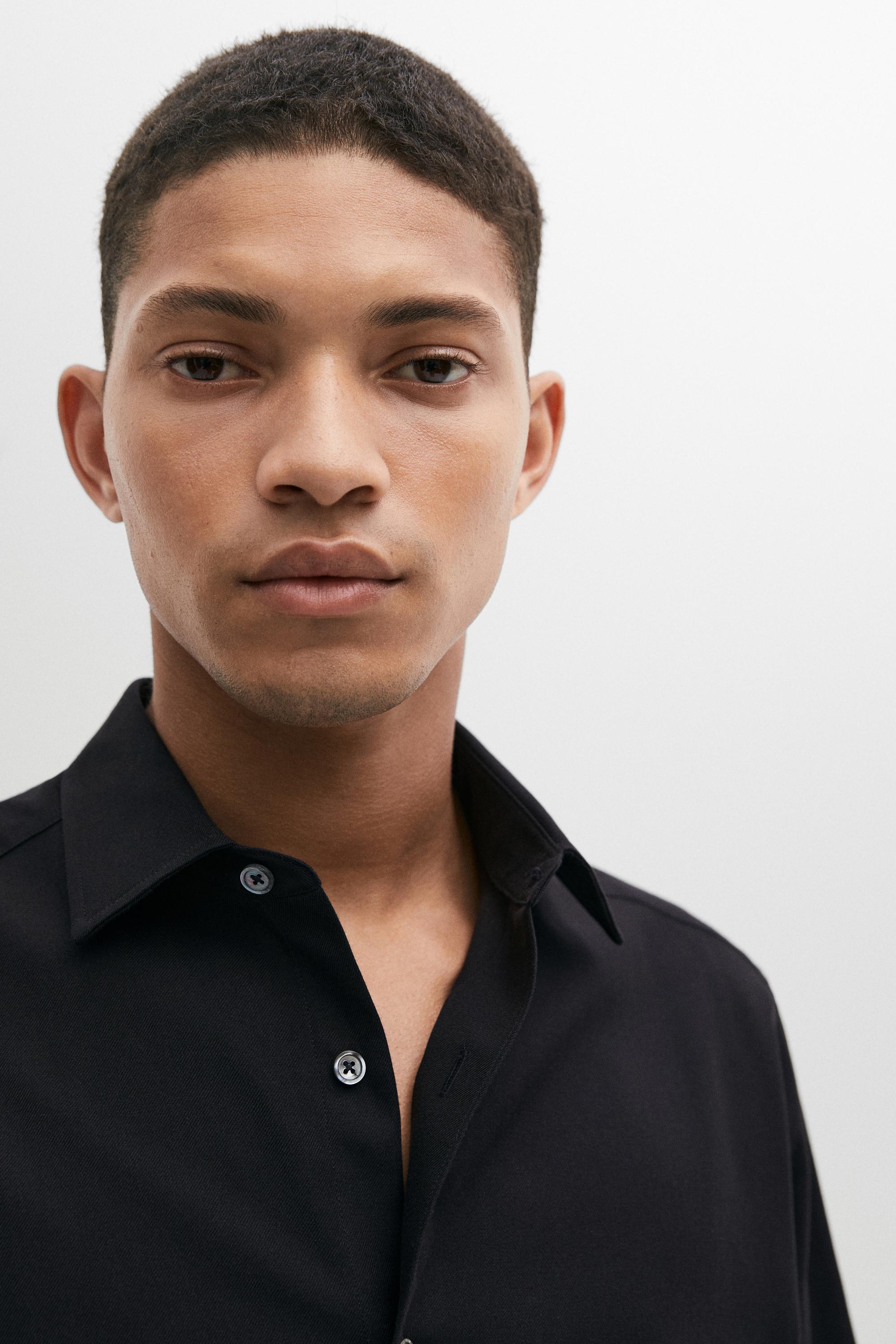 100% Cotton Twill Regular Fit Shirt — NAVY BLUE