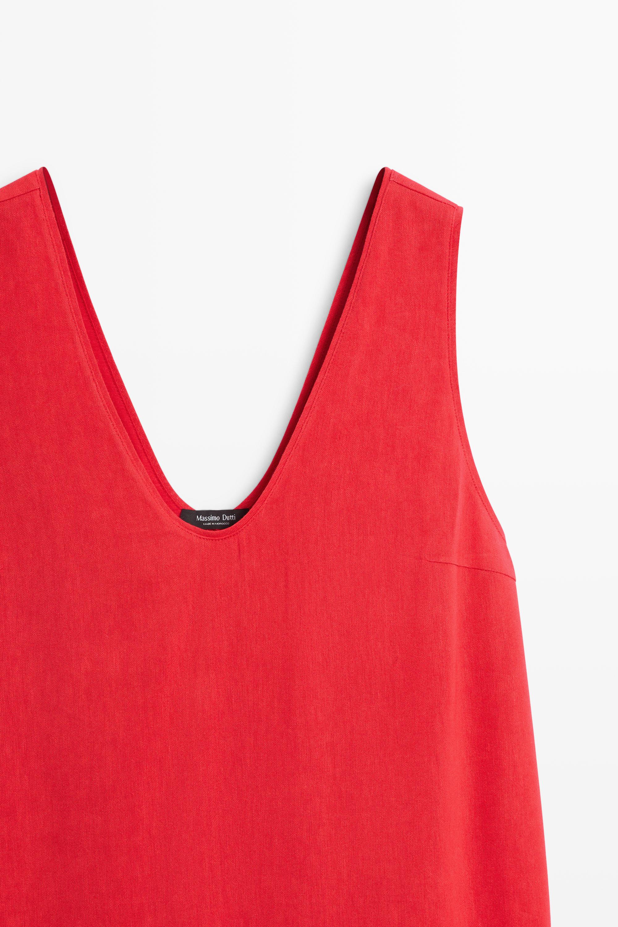 Double-layer mini dress — RED