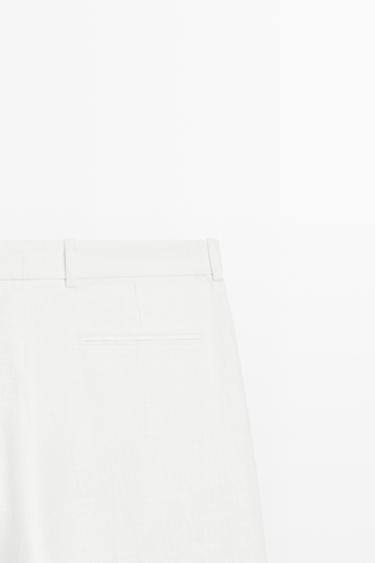 100% linen pants with darts — Off white 9