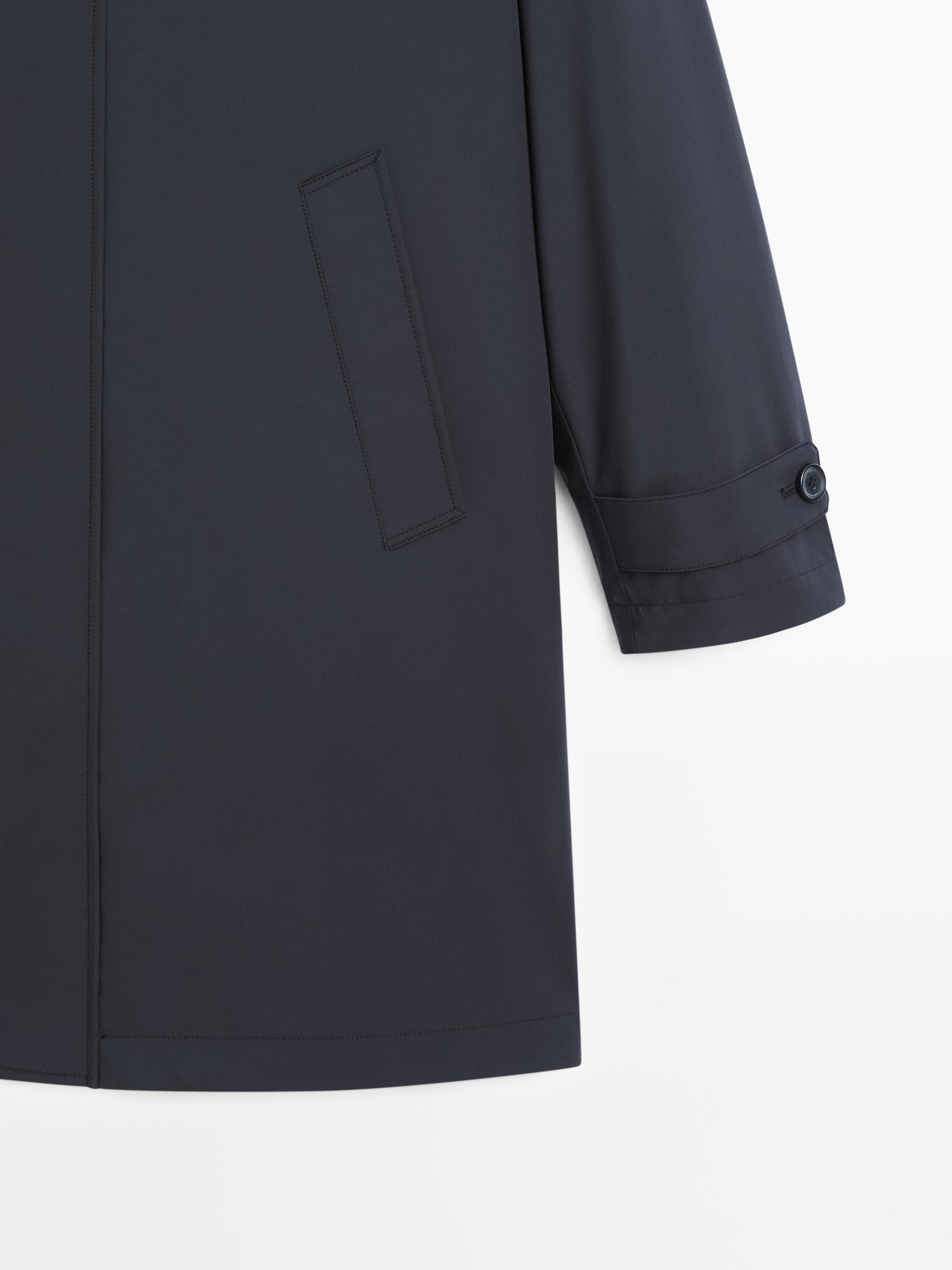 Long hooded parka — NAVY BLUE