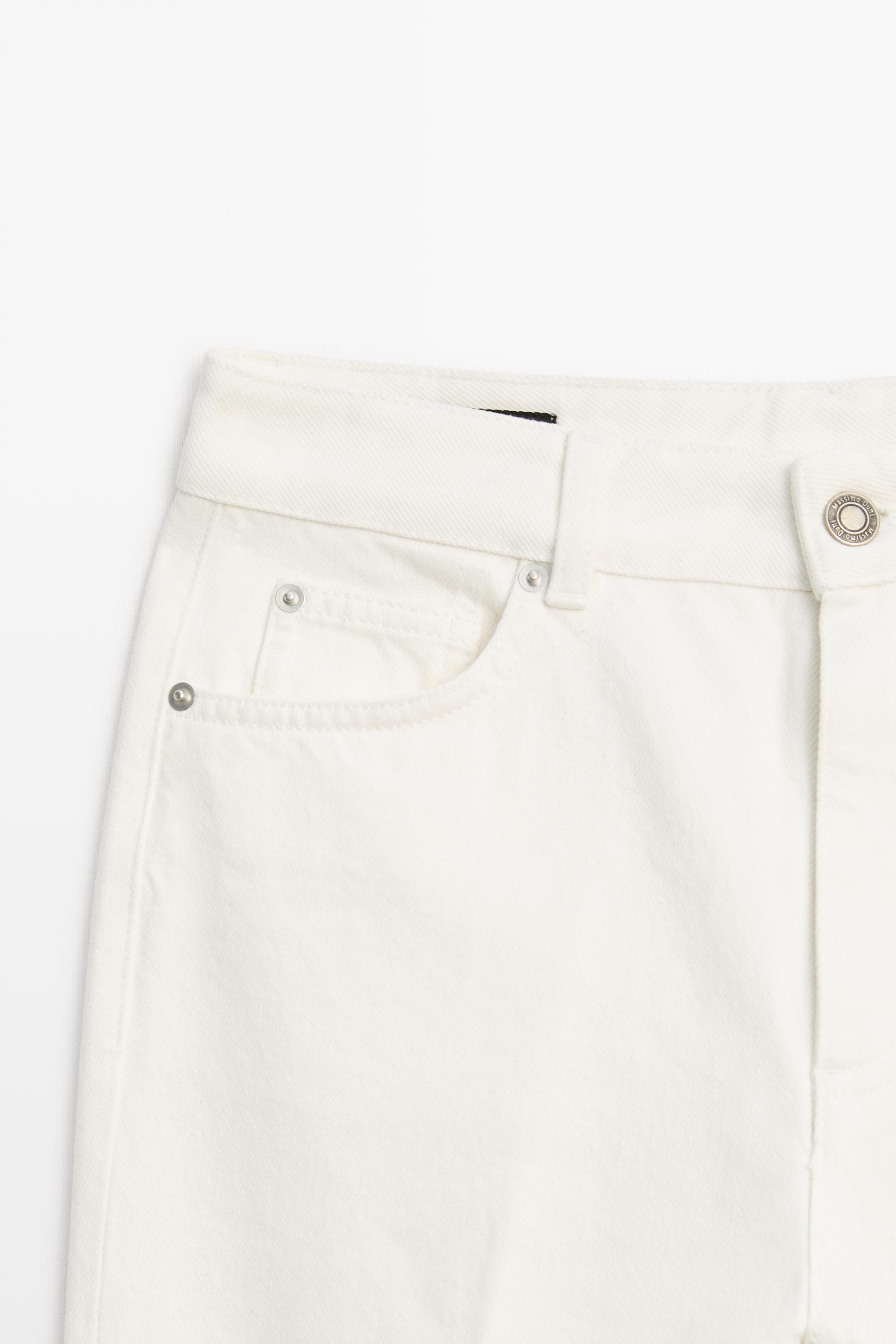 Mid-waist cropped flare fit jeans — Off white