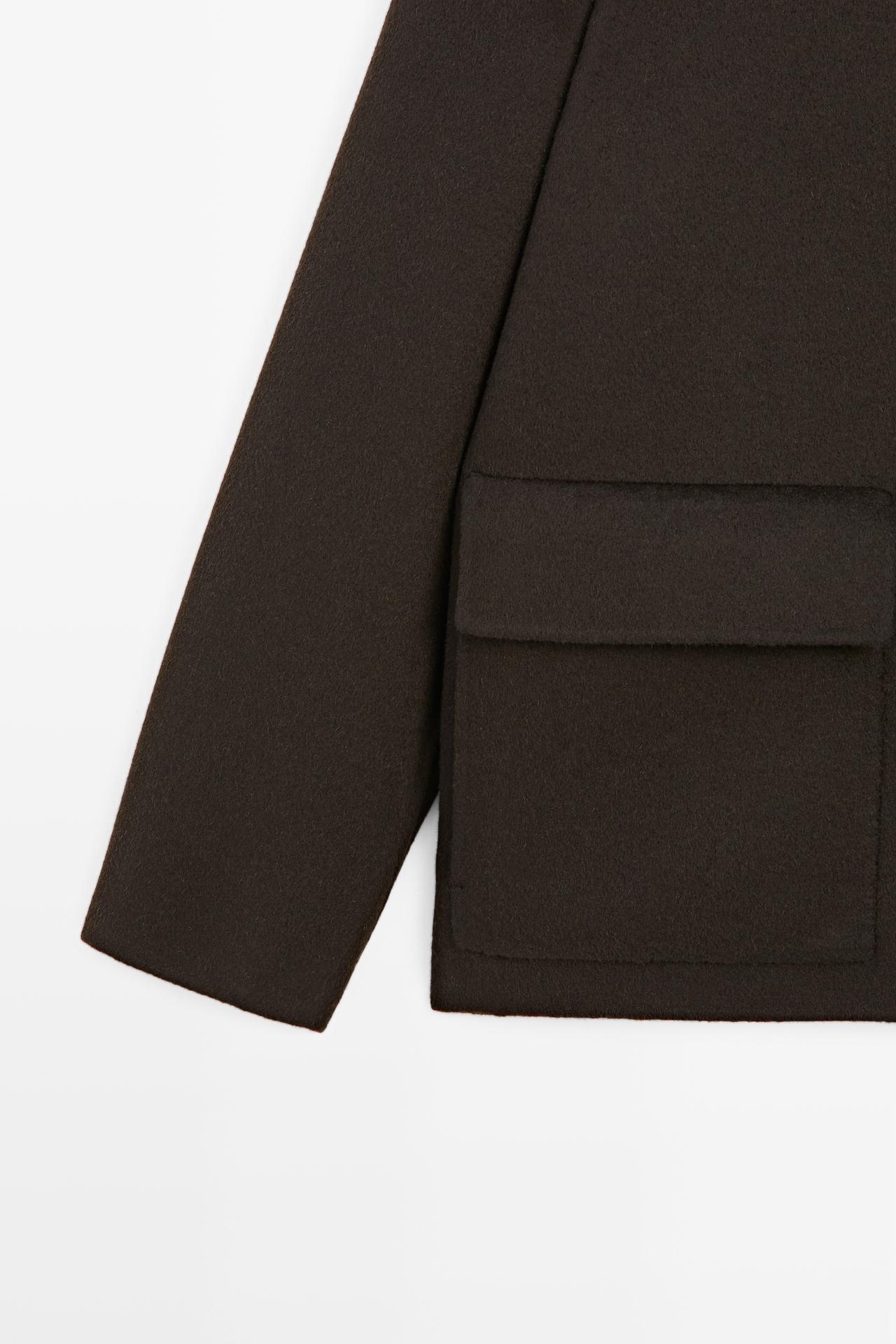 Double wool fabric overshirt — Chocolate