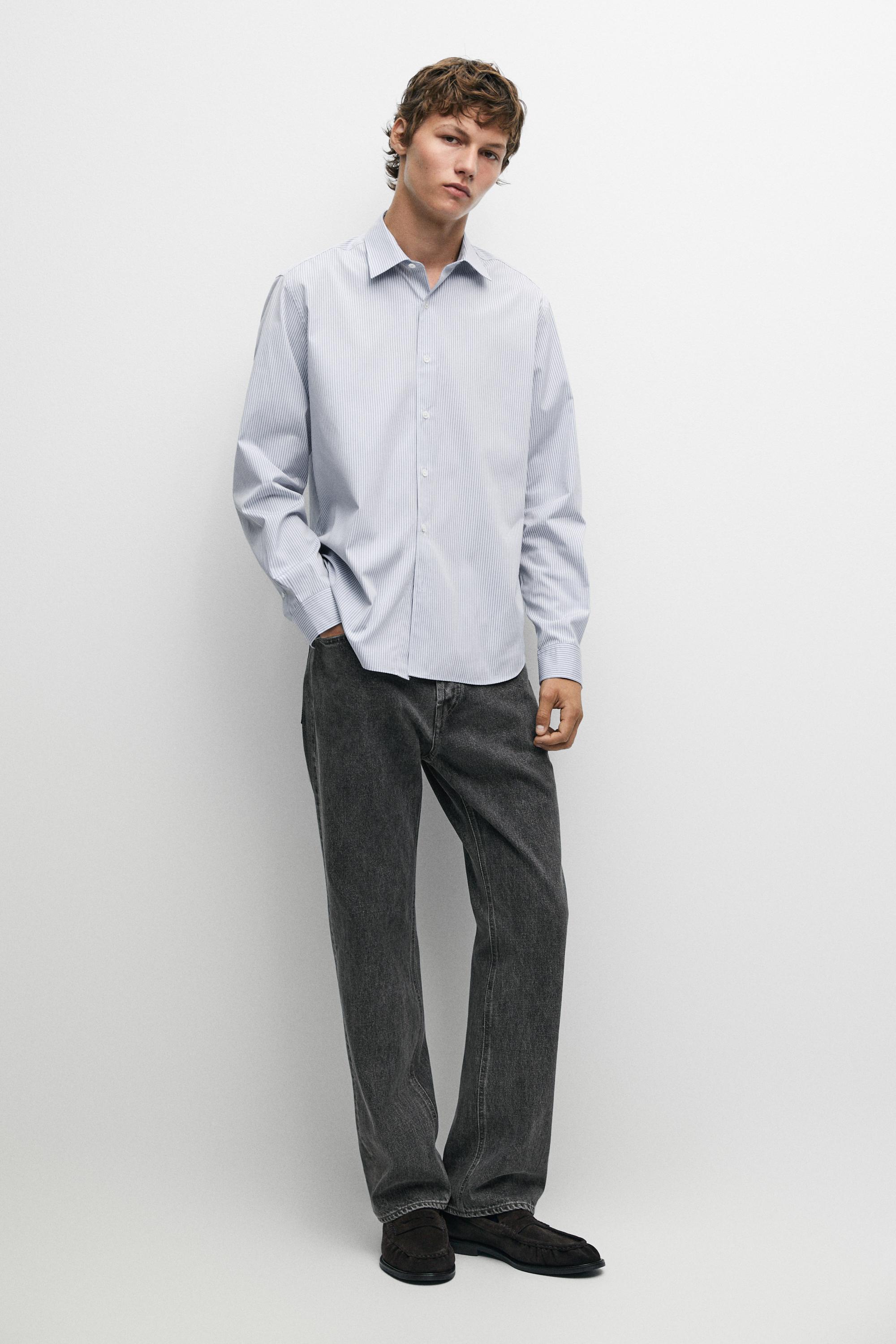 Camisa regular fit rayas 100% algodón