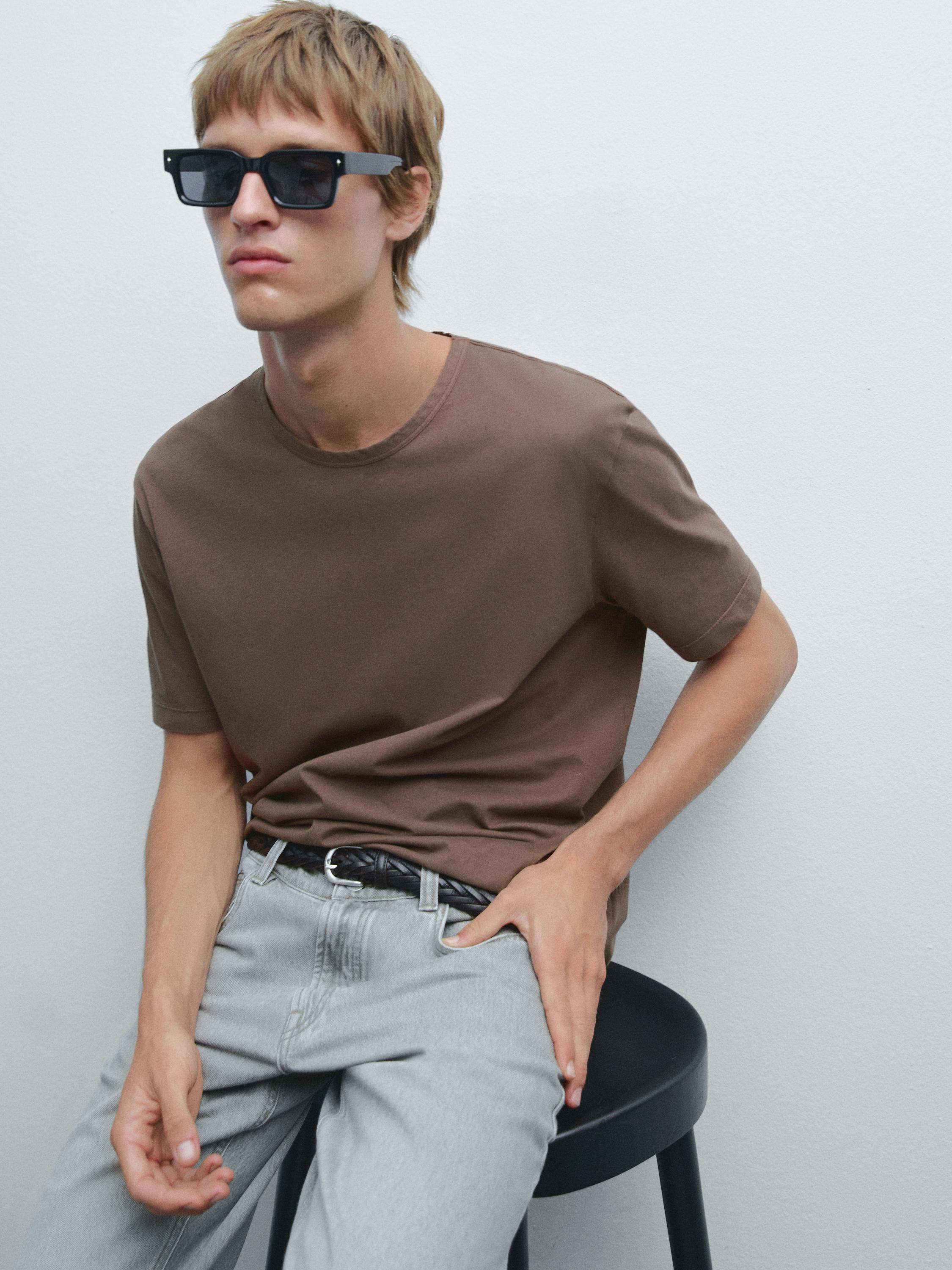 Distressed-effect short sleeve T-shirt