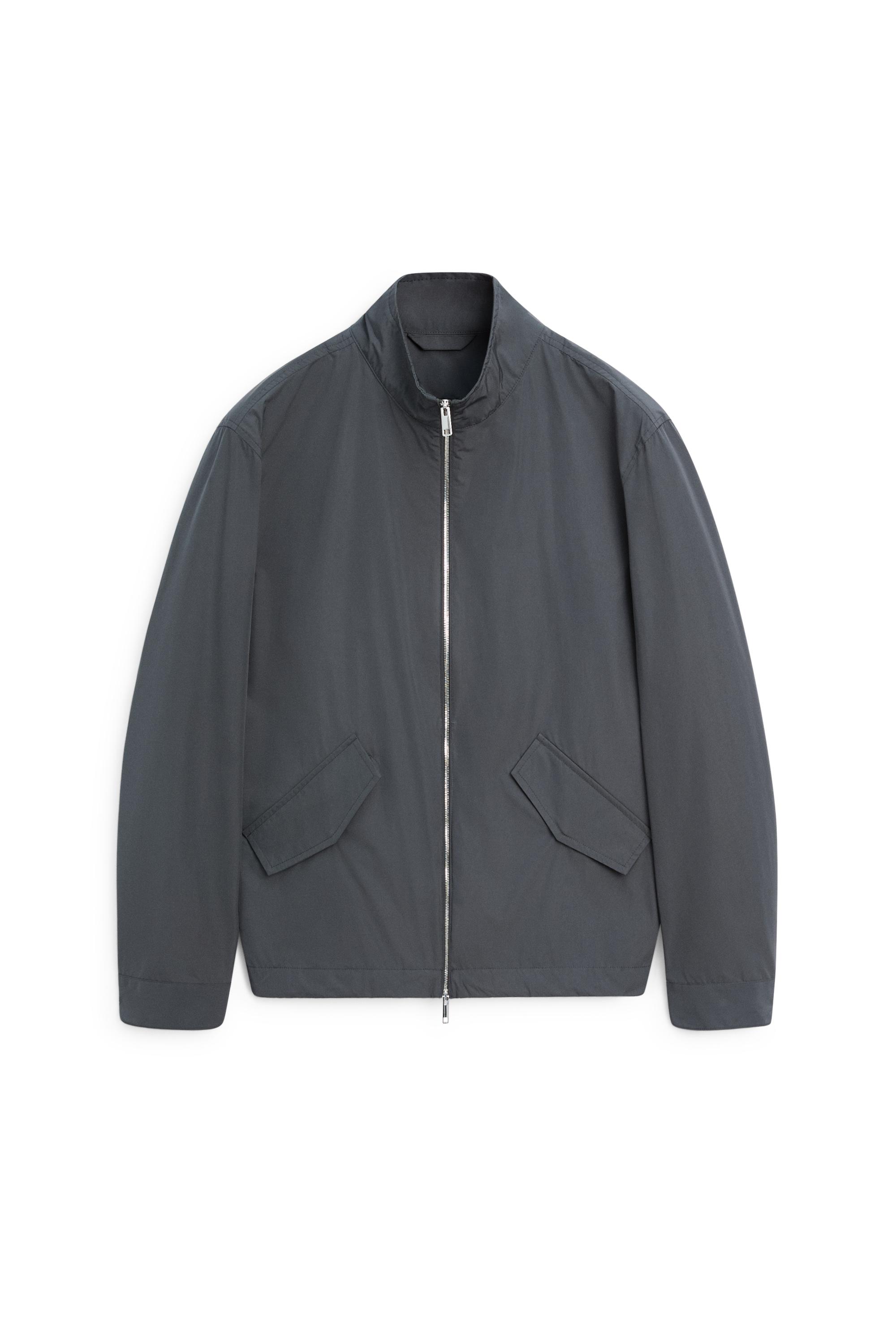 High neck jacket with pocket details — DARK GREY