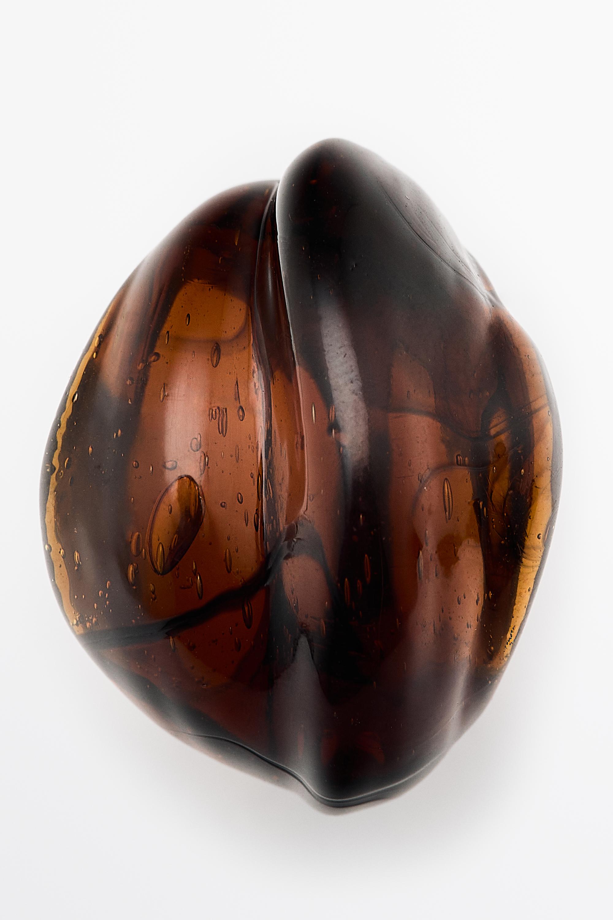 Round volume glass ring — Caramel