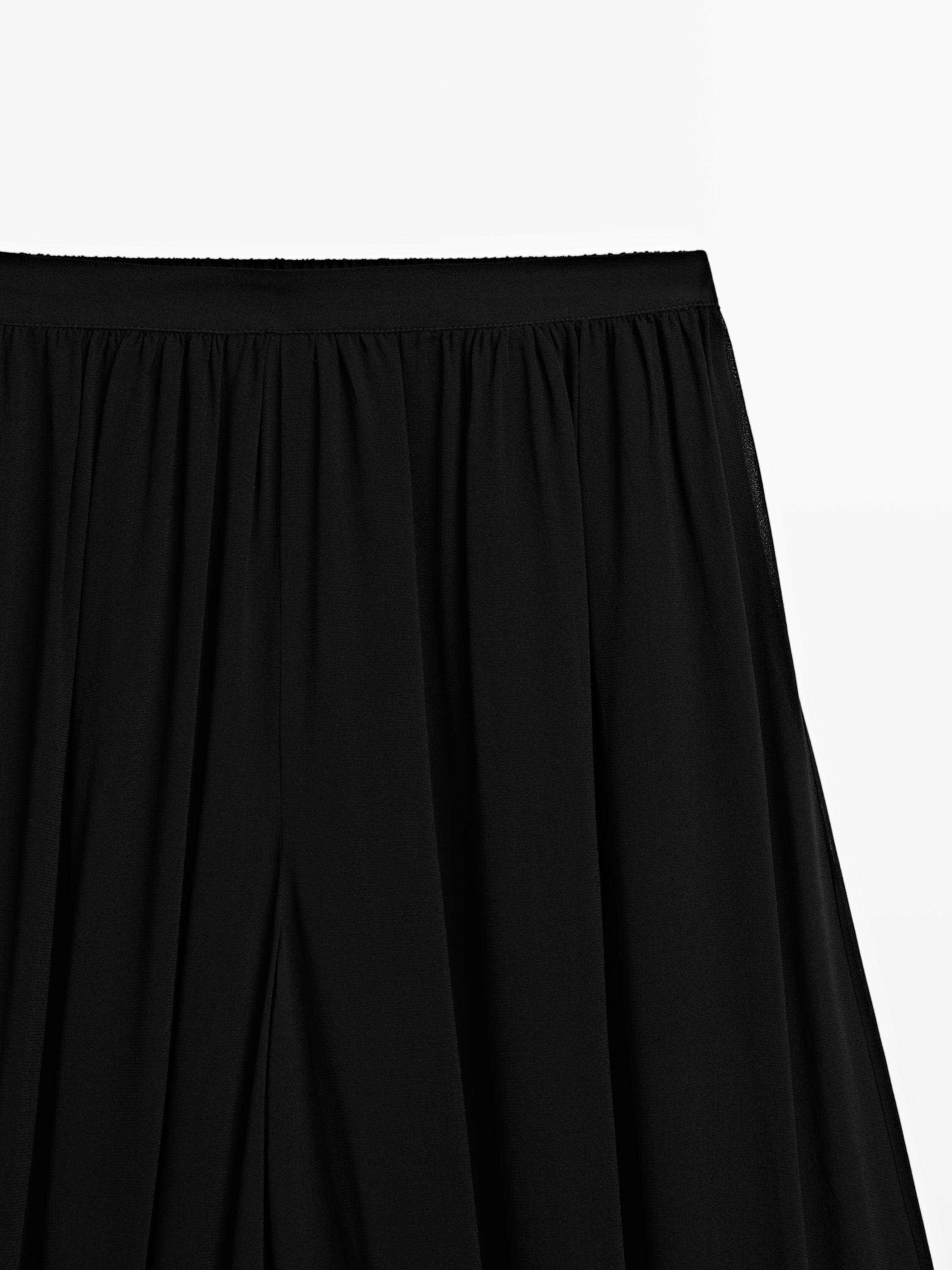 Semi-sheer sarouel trousers with button details