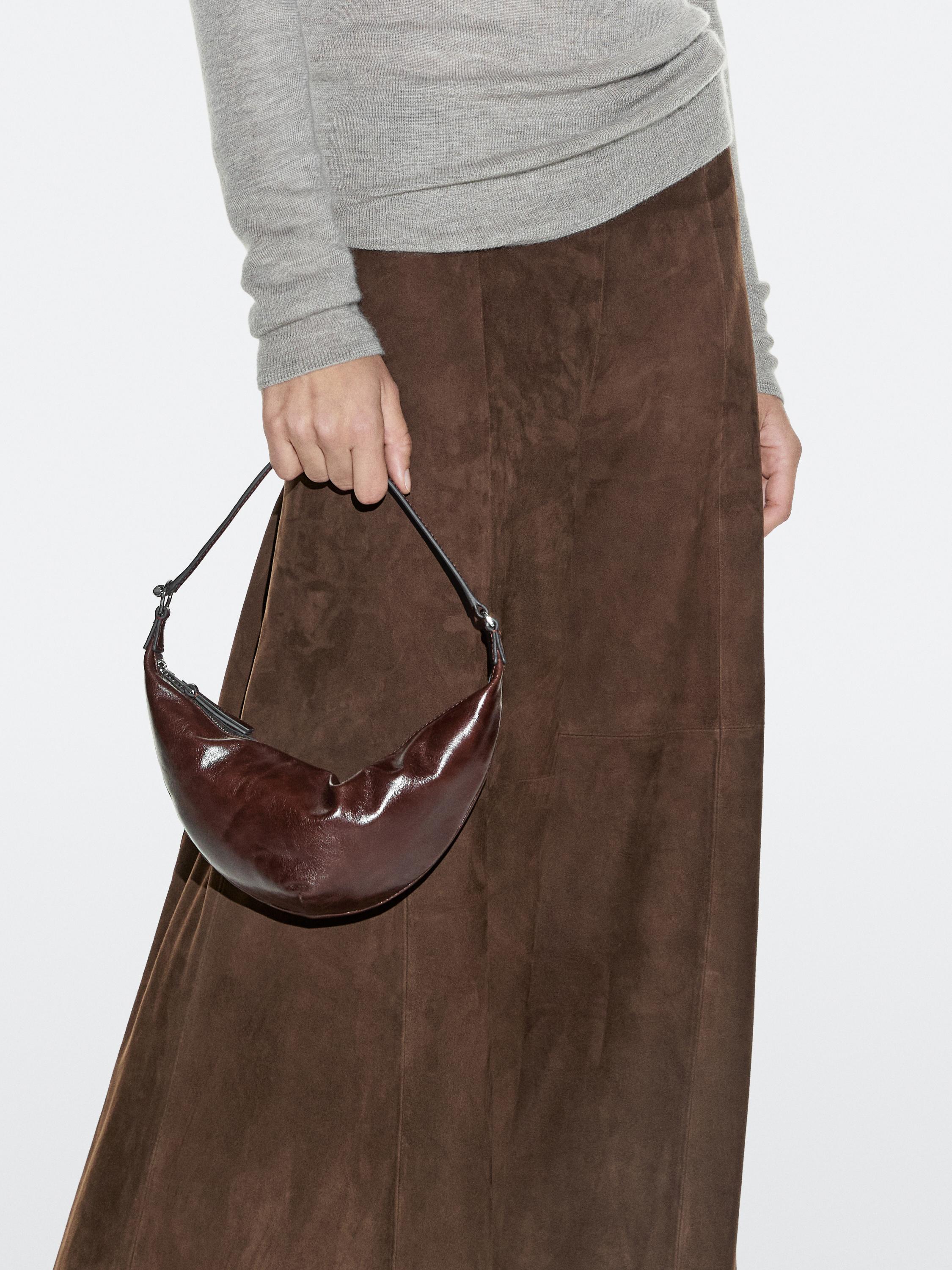 Nappa leather mini bag — BROWN