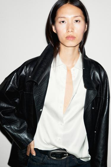 Flowing satin shirt — WHITE 5