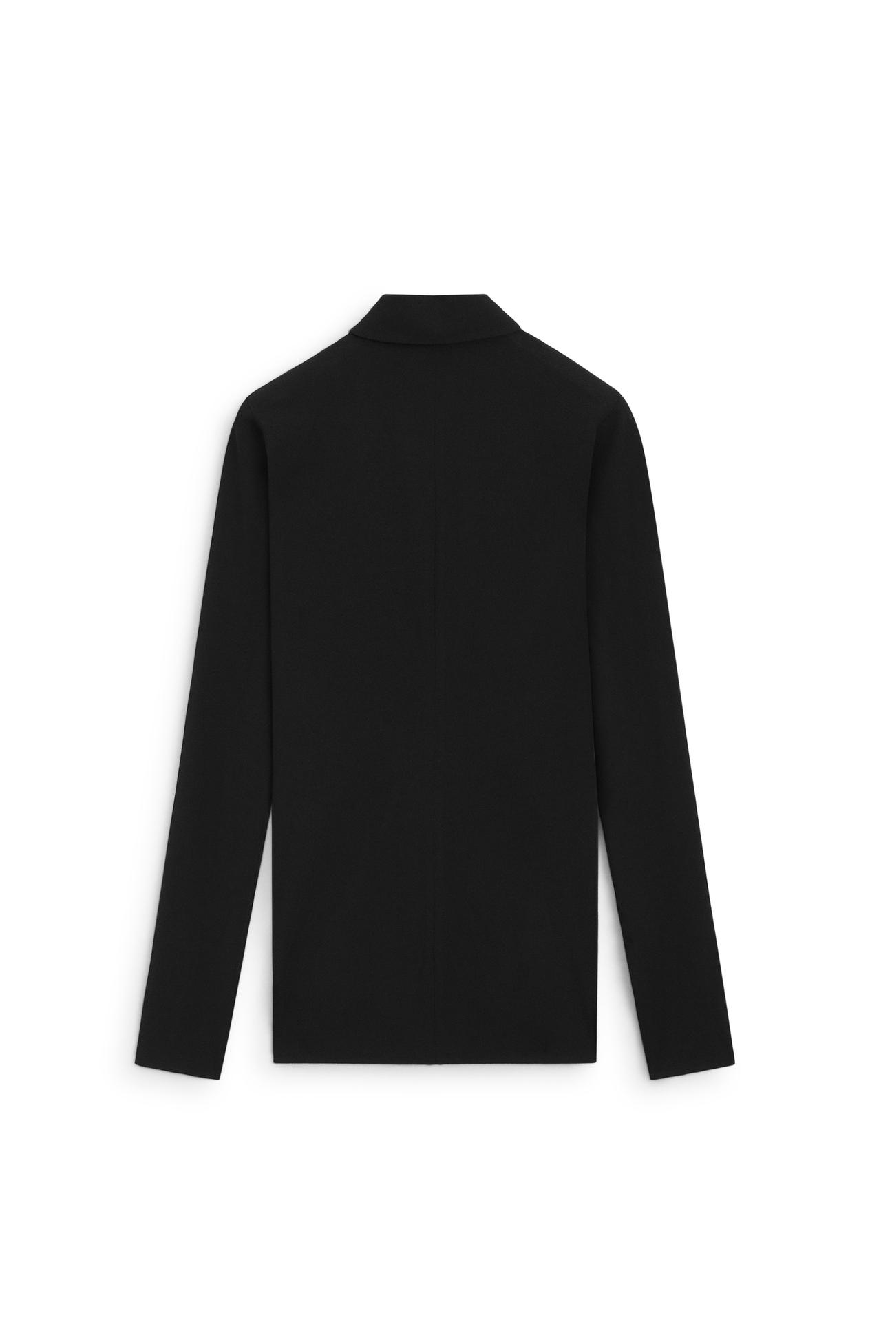 Stretch long wool blend shirt - LIMITED EDITION — BLACK