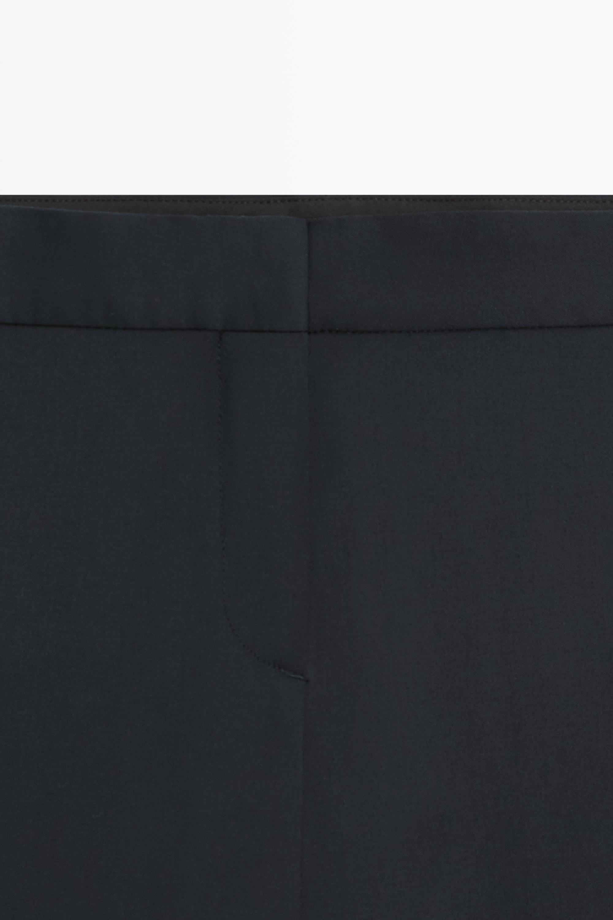 100% cool wool straight fit trousers — NAVY BLUE