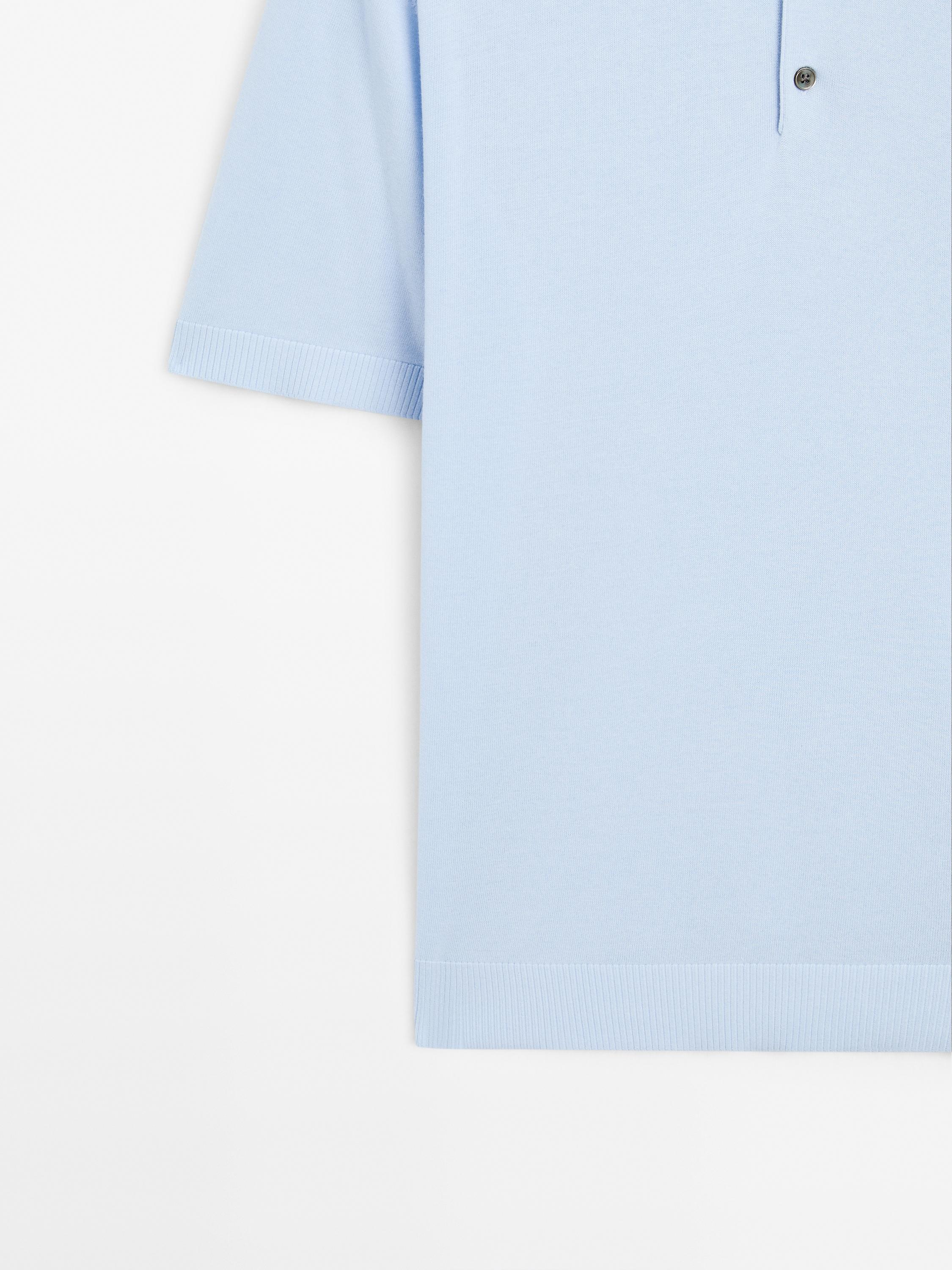 Short sleeve knit polo shirt