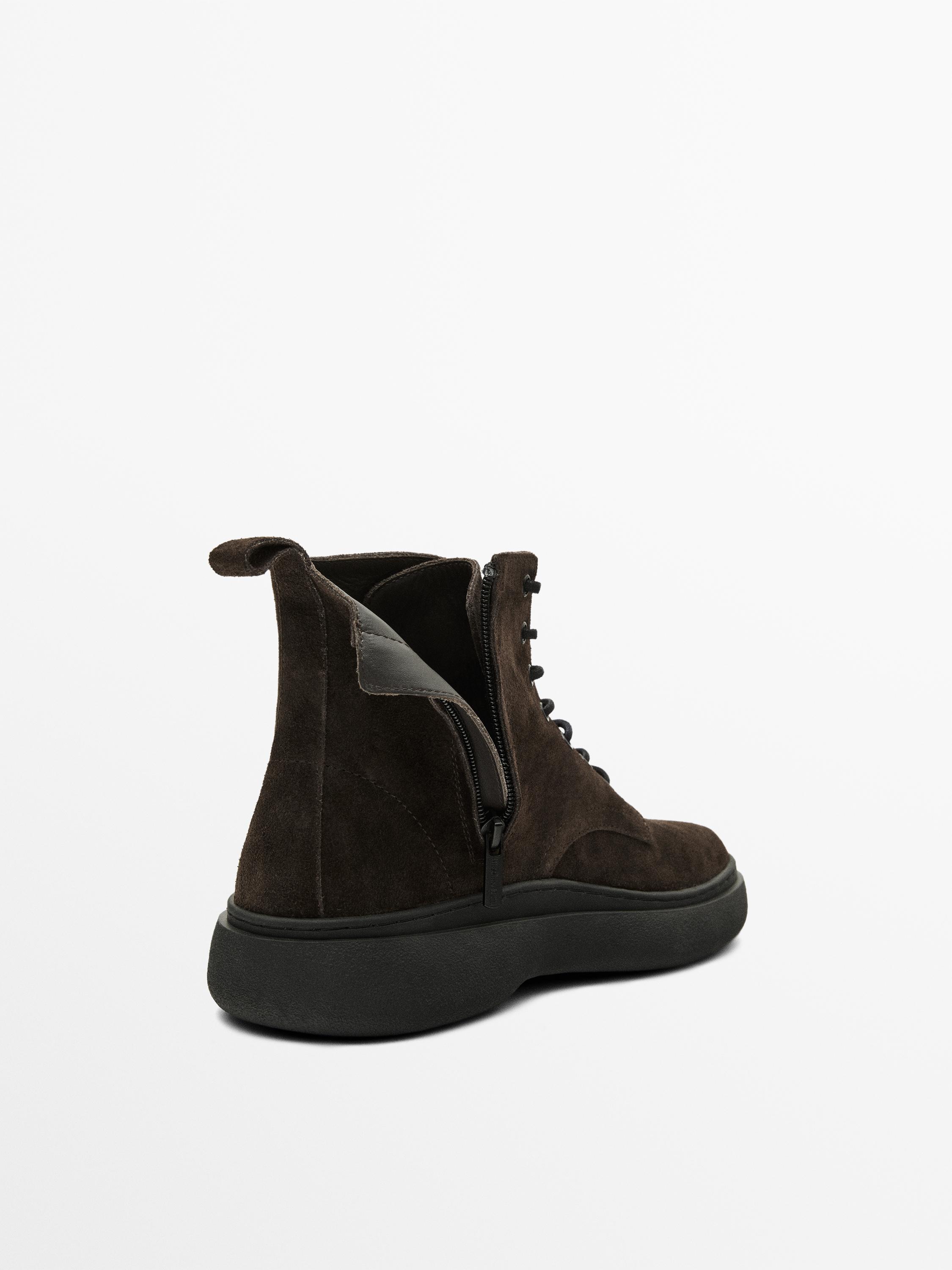 Split suede boots