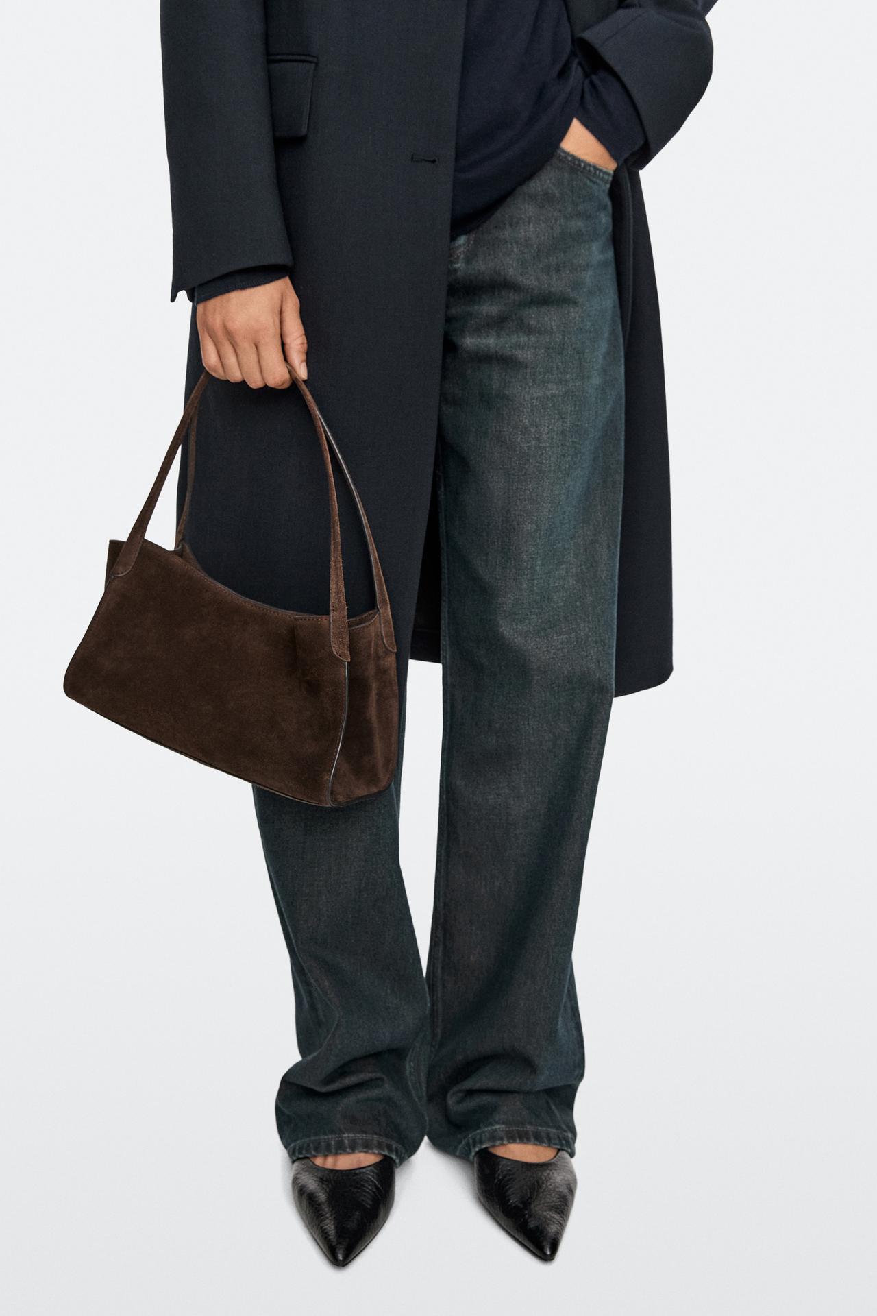 Mini split suede leather satchel — MINK