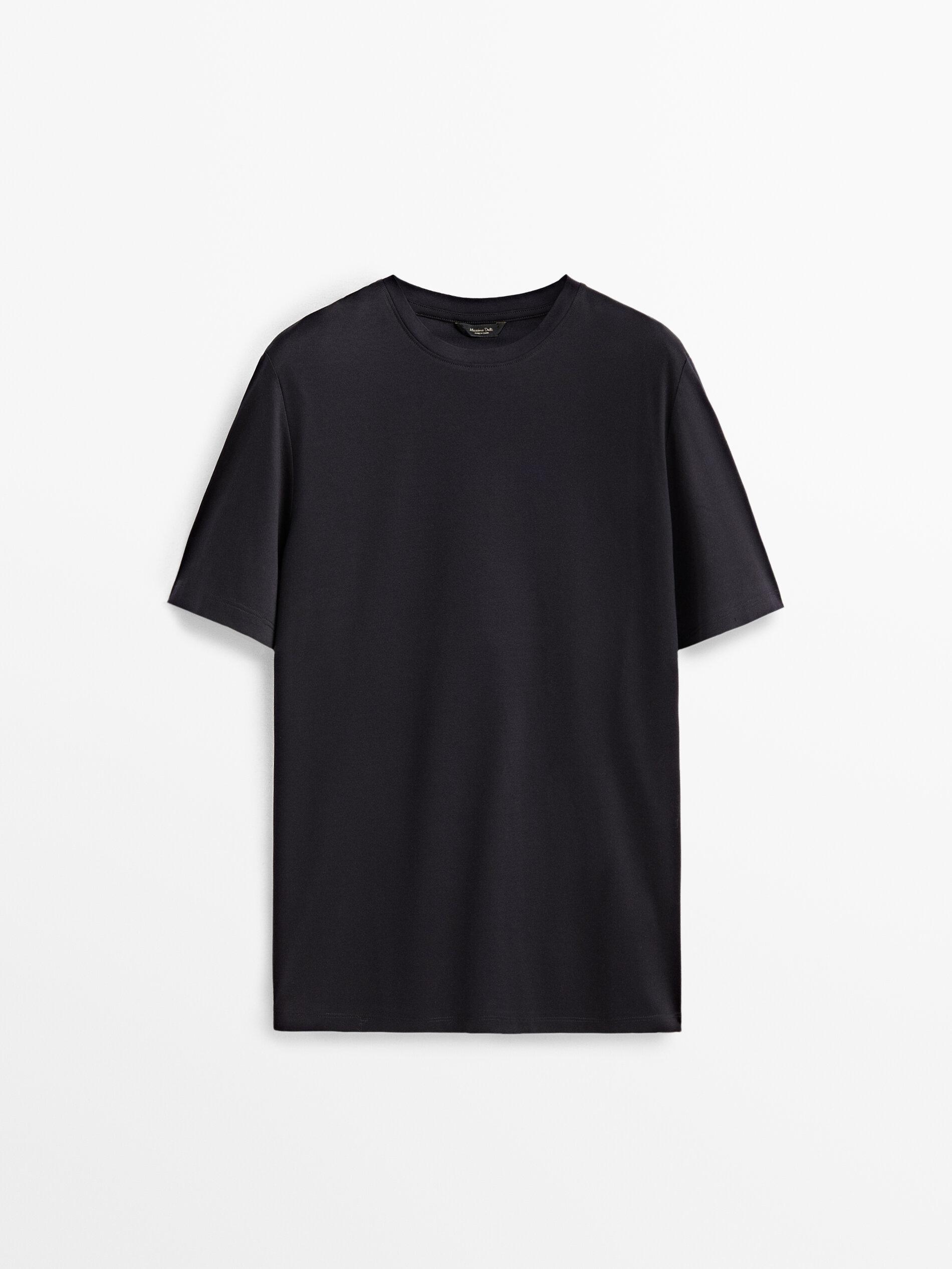 100% mercerised cotton T-shirt — NAVY BLUE