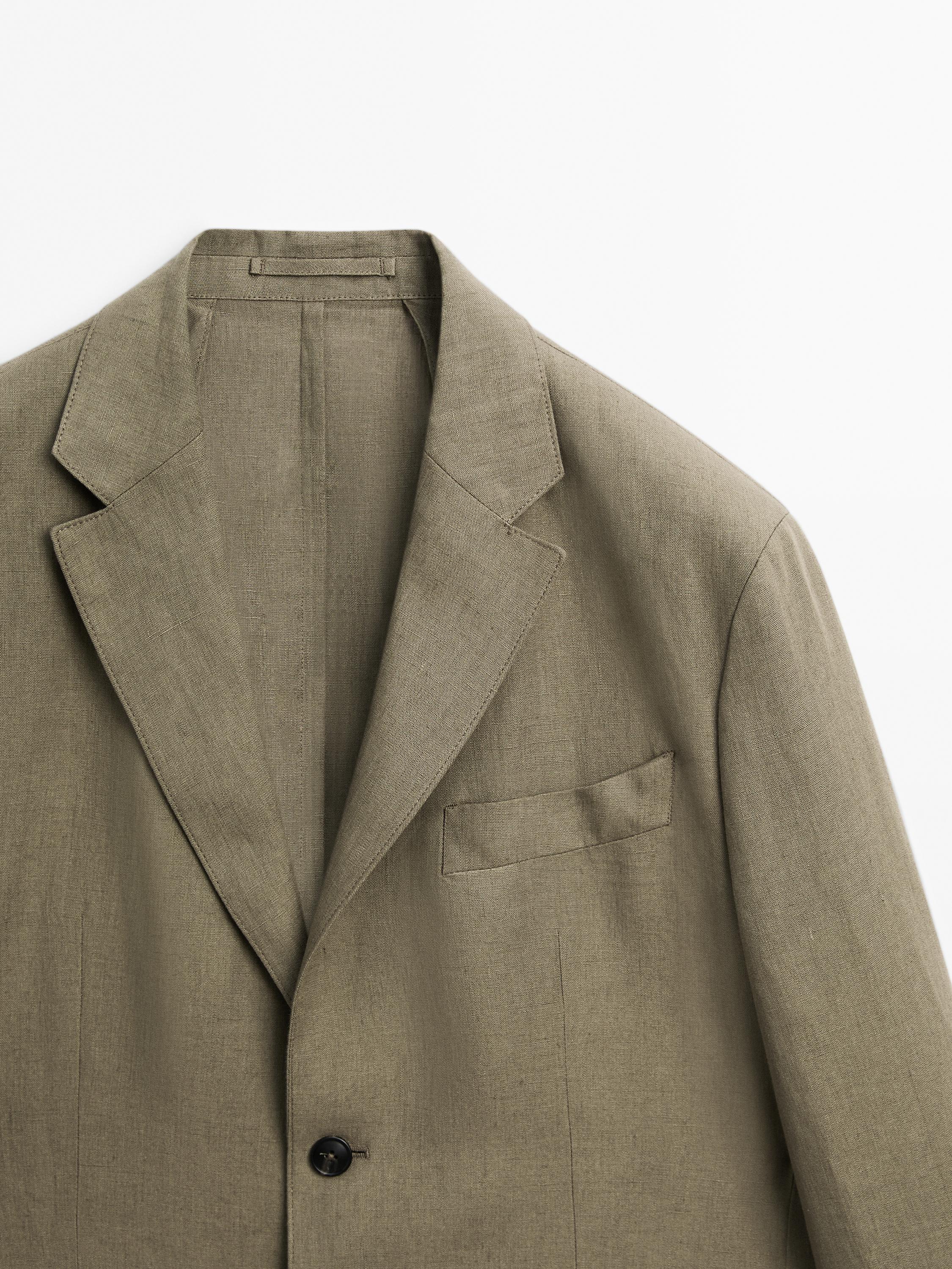100% linen blazer — GREENISH