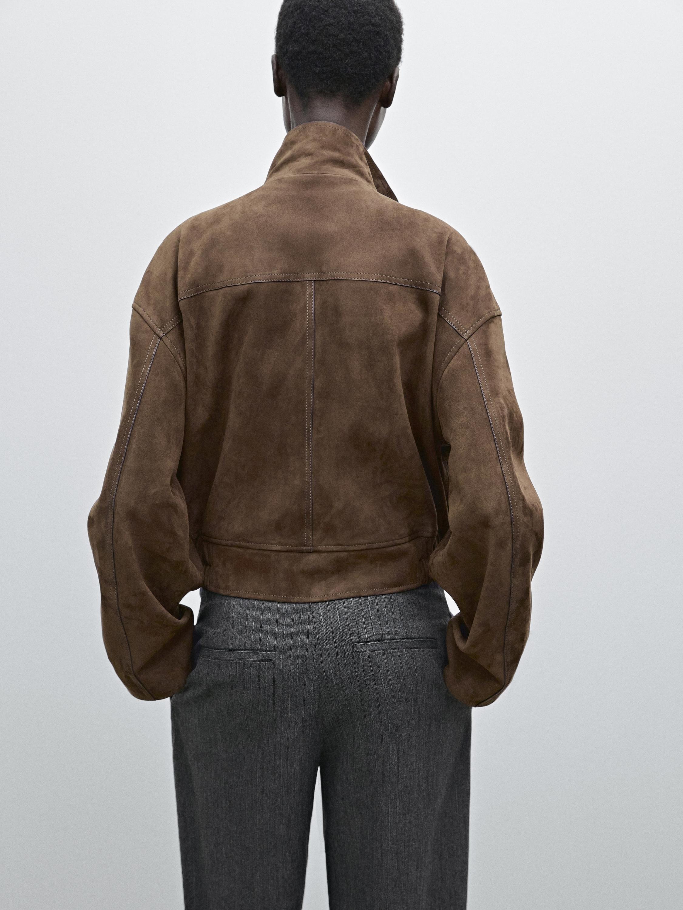 Nubuck suede leather jacket