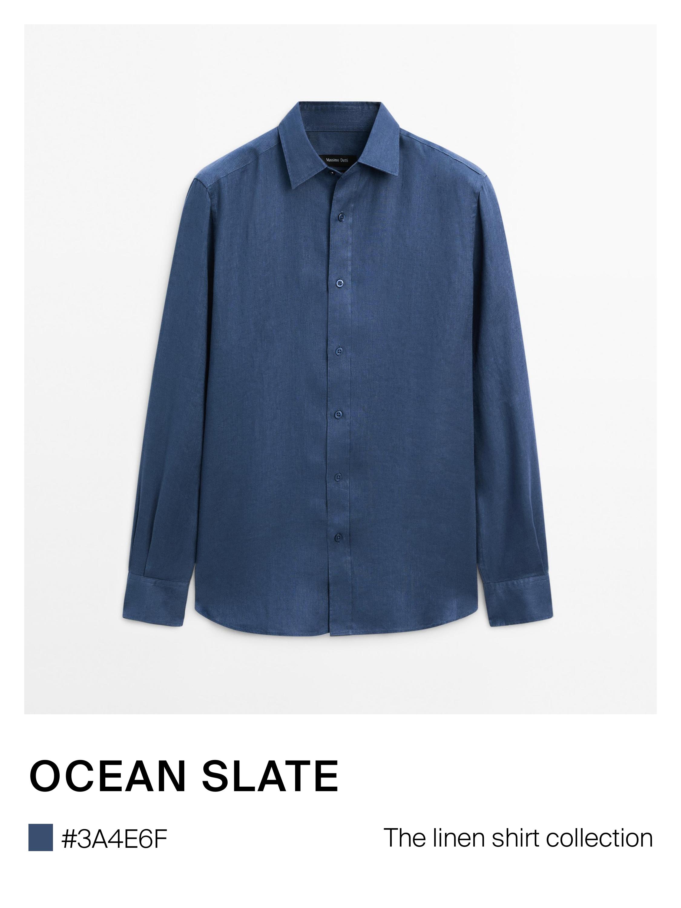 100% linen slim fit shirt