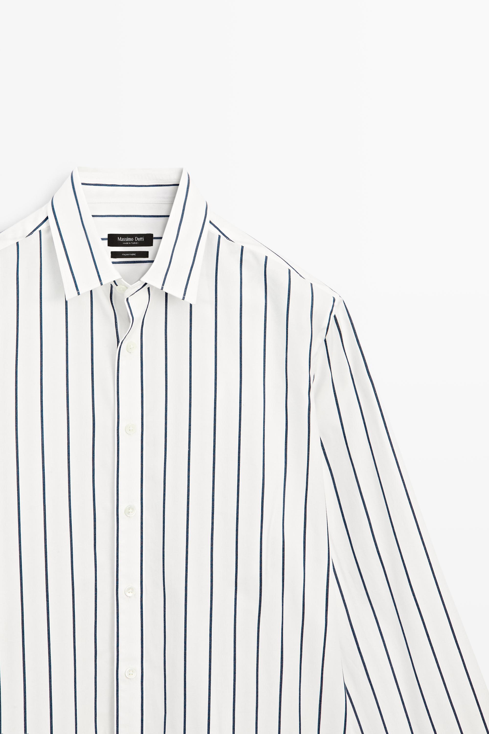 Camisa regular fit rayas 100% algodón