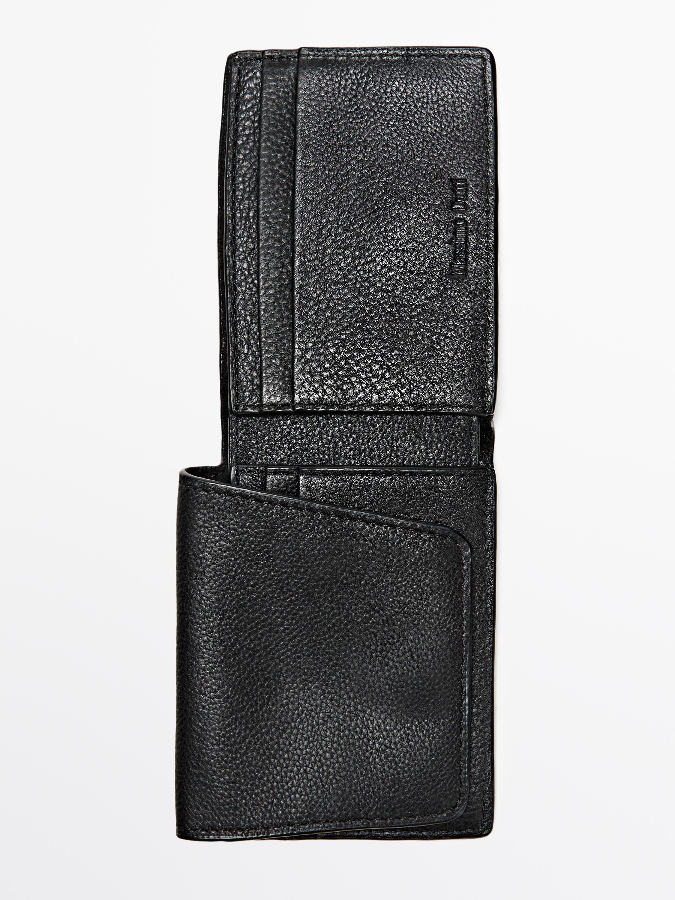 Nappa leather wallet — BLACK