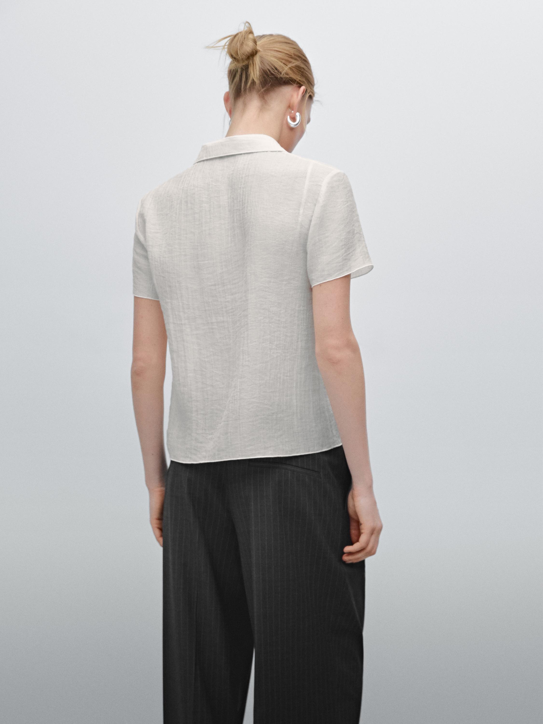 Sheer flowing polo shirt
