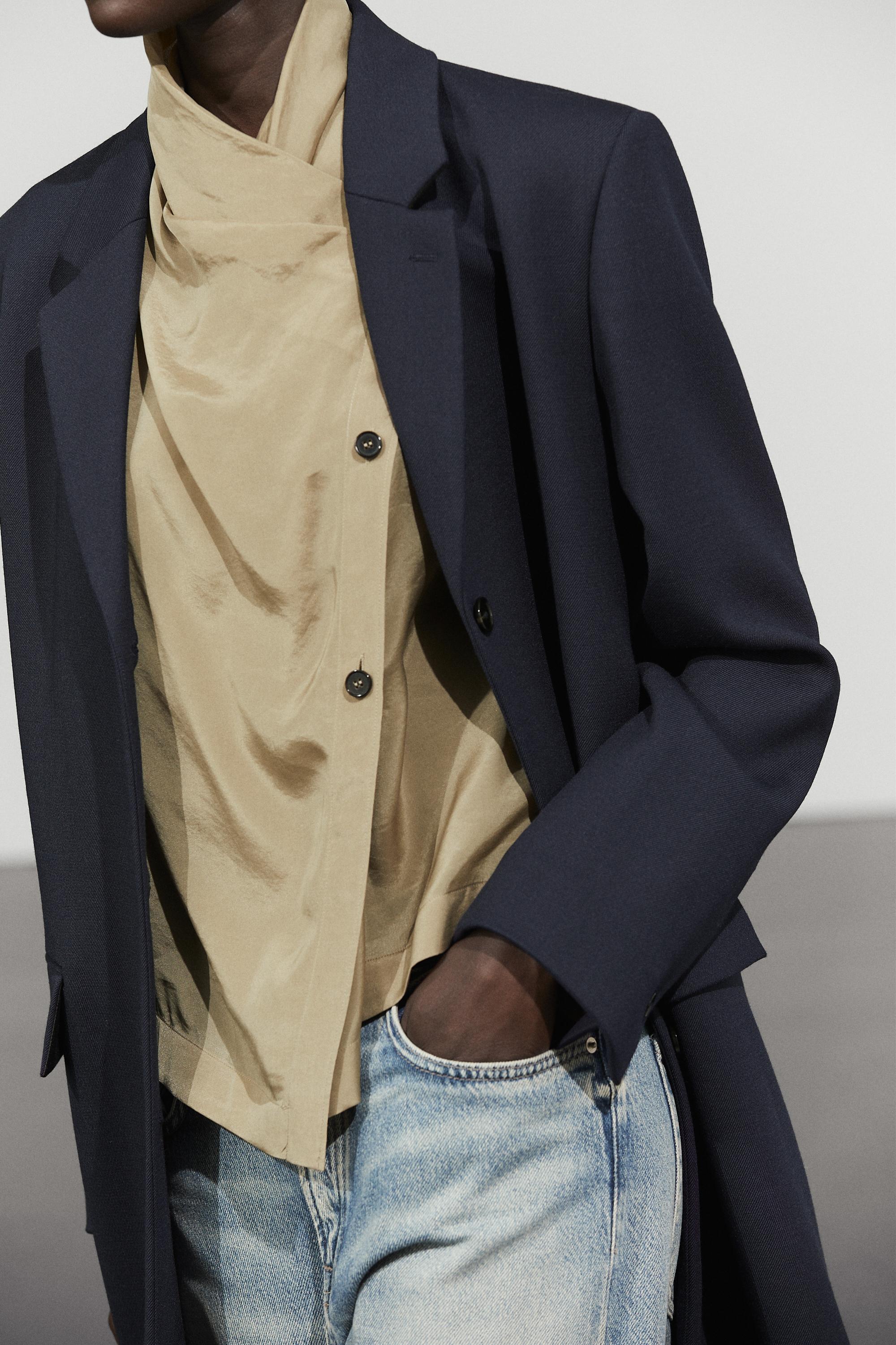 Wool blend coat — NAVY BLUE