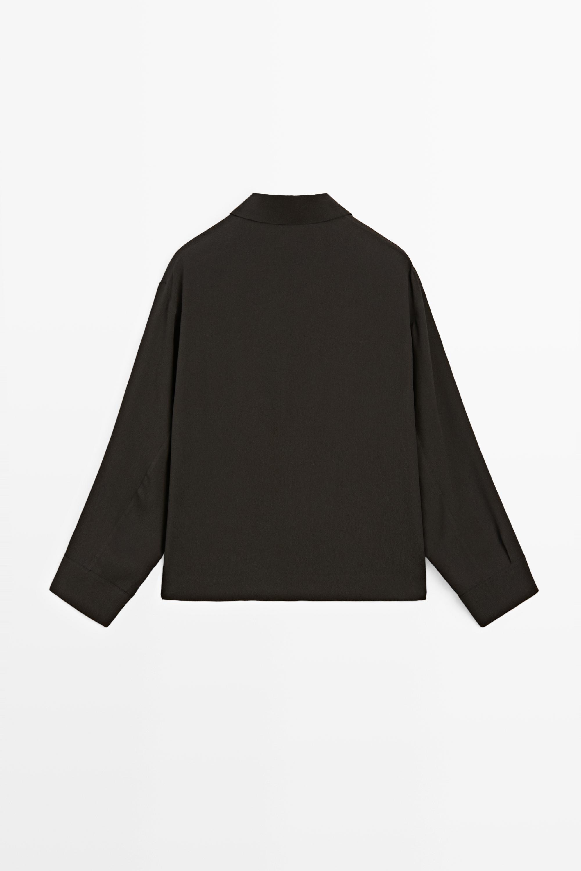 Flowing button-up shirt — Chocolate