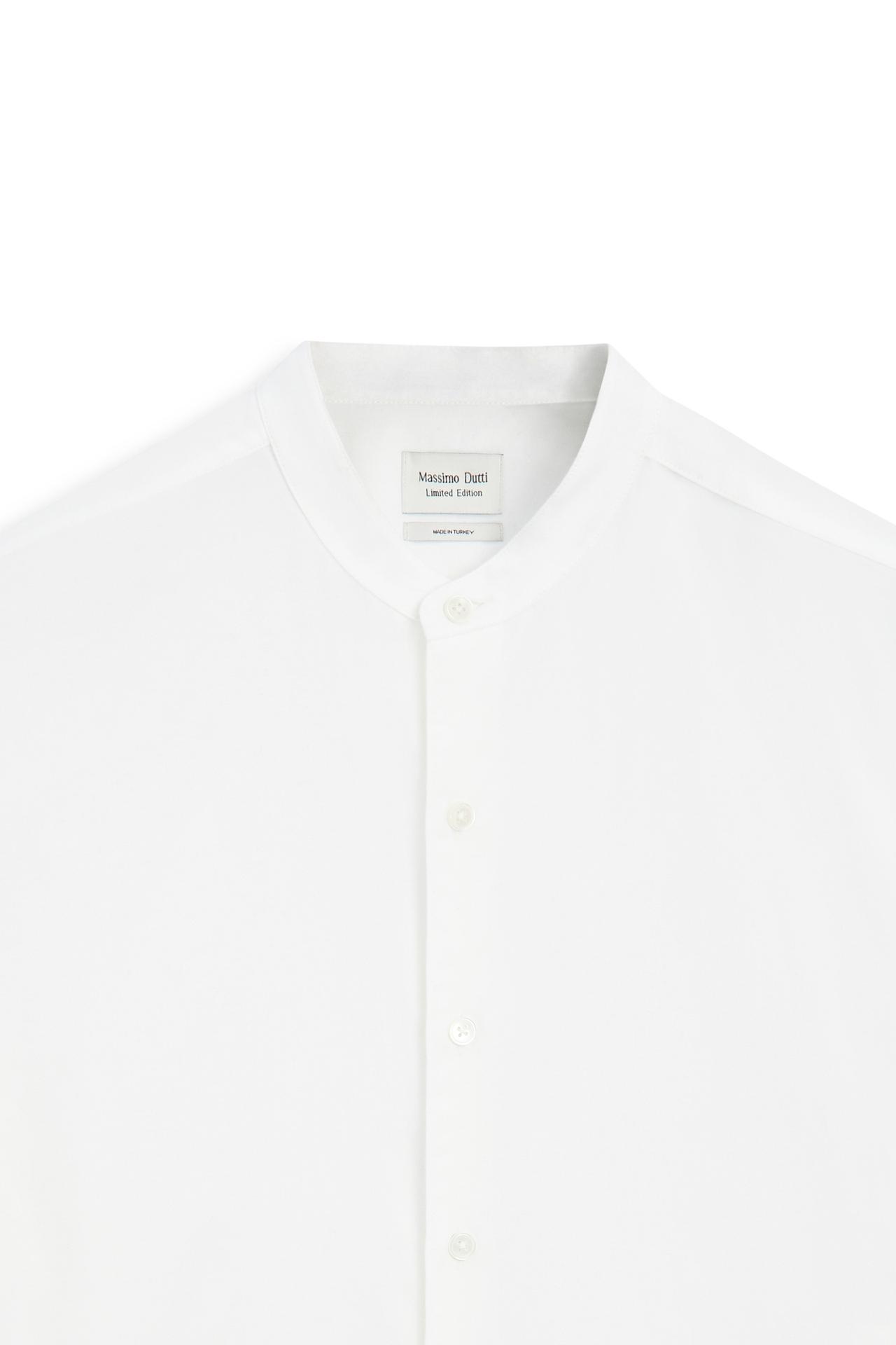 Regular fit stand collar shirt - LIMITED EDITION — WHITE