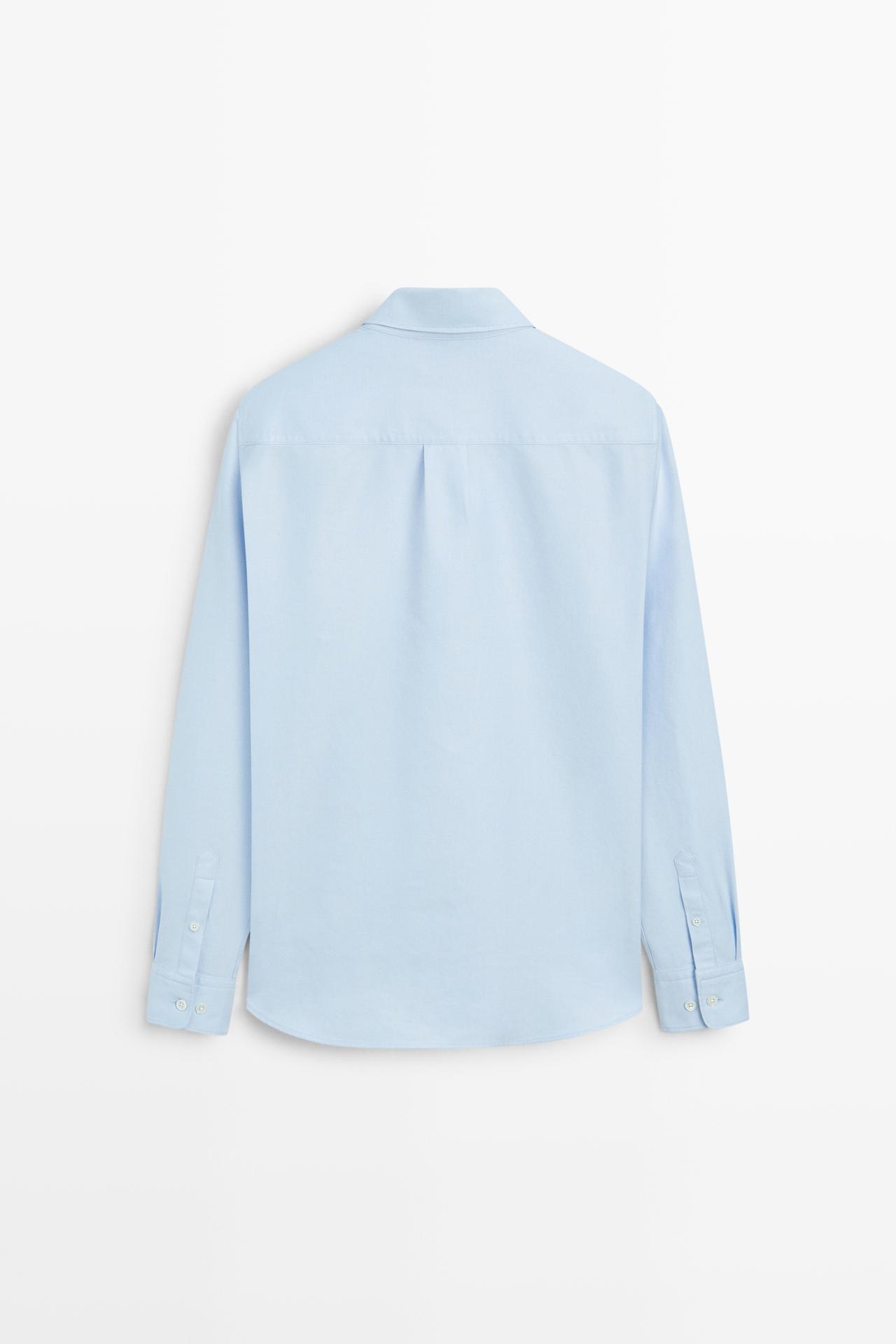 Regular fit 100% cotton Oxford shirt — SKY BLUE
