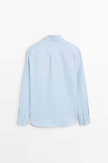 Regular fit 100% cotton Oxford shirt — SKY BLUE 6