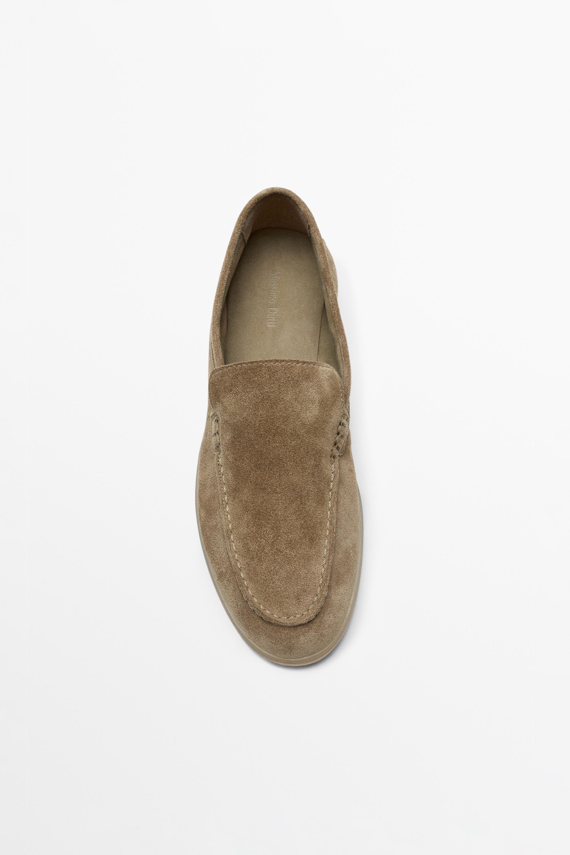 Massimo Dutti Split Leather Loafers In Multi